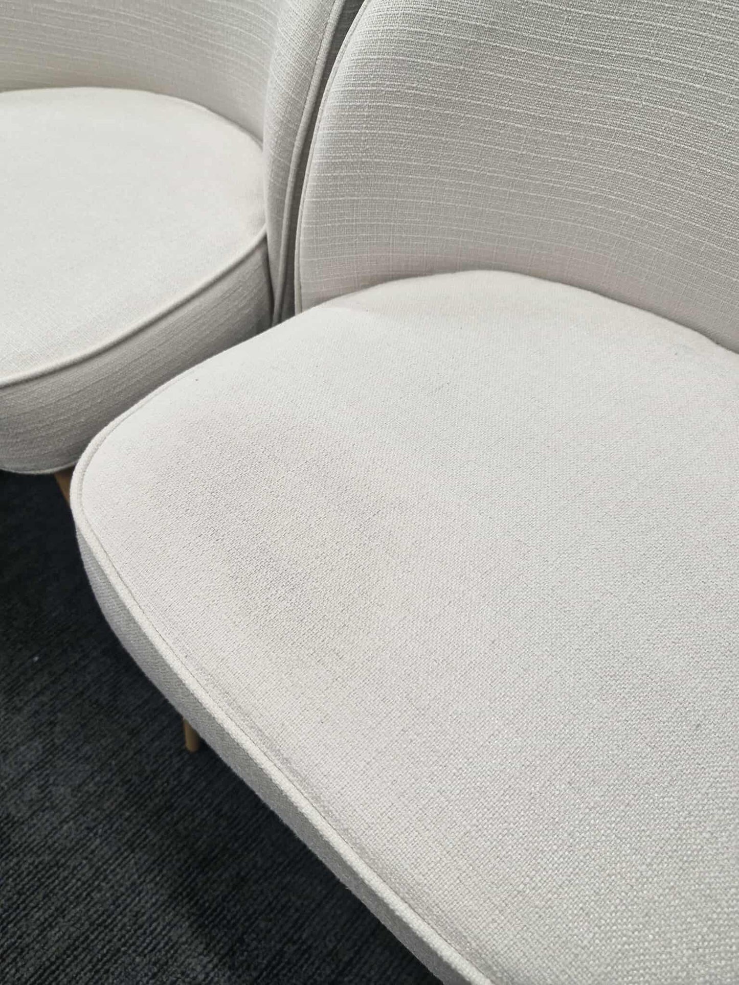 Light Cream and Oak Effect Legs / Set of 2