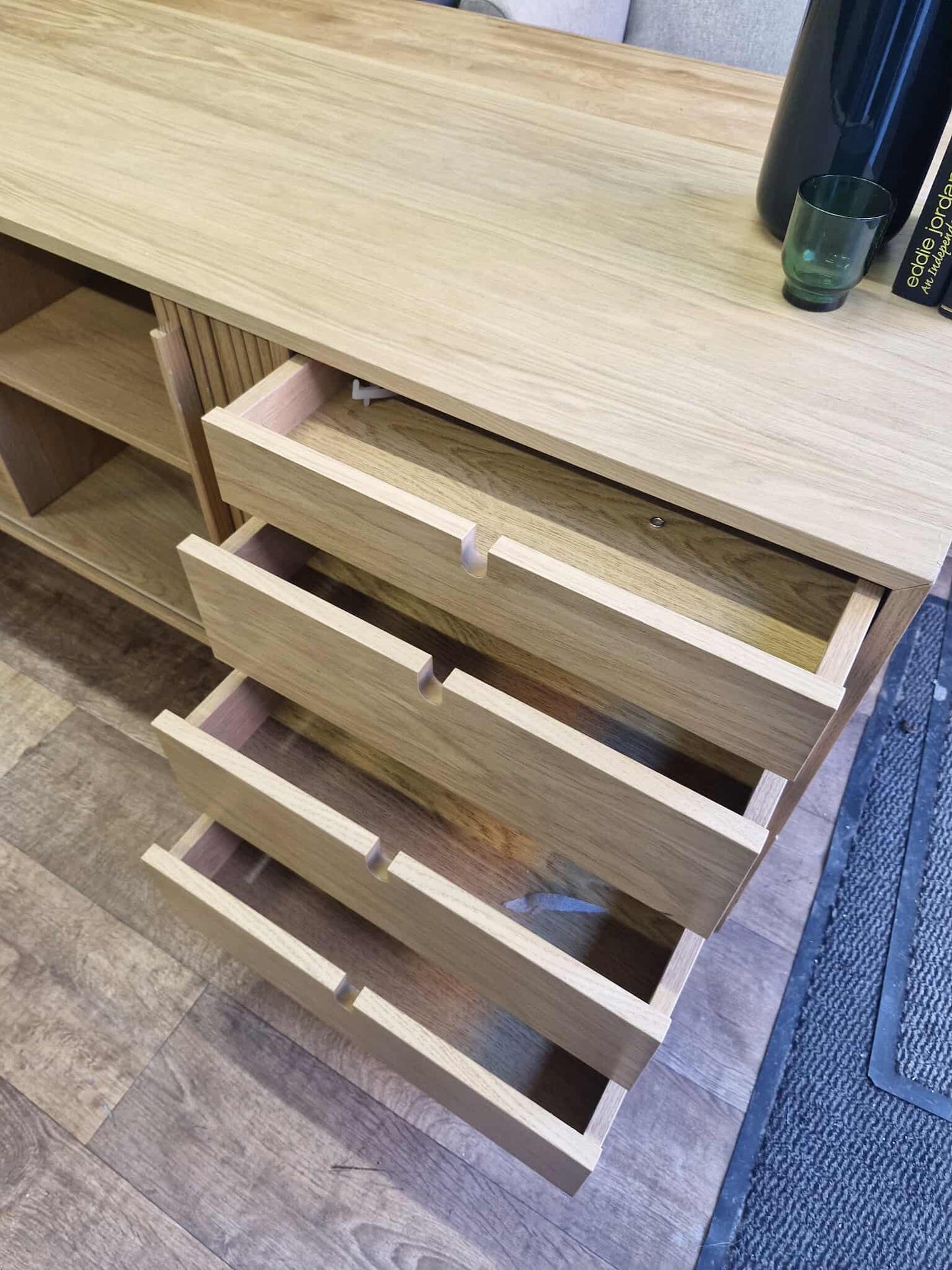 Oak Sideboard with sliding doors and drawers