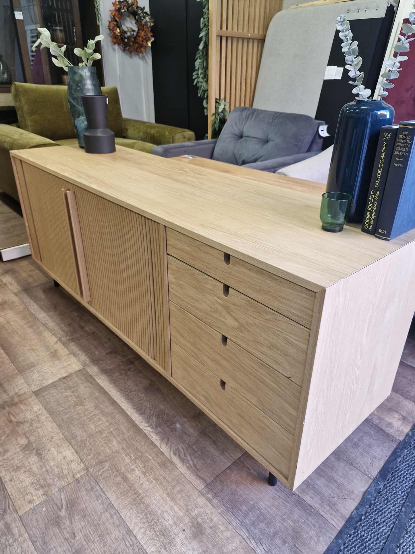 Oak Sideboard with sliding doors and drawers
