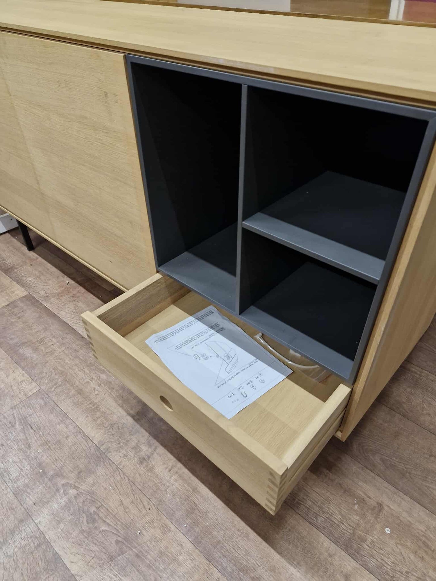 Oak and Grey Large Sideboard