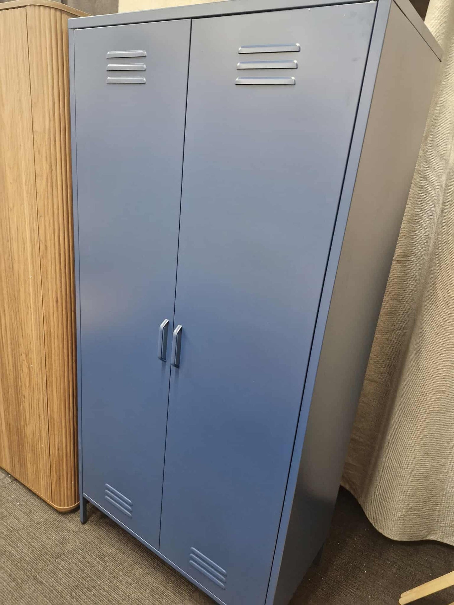 Metal Blue Double Wardrobe