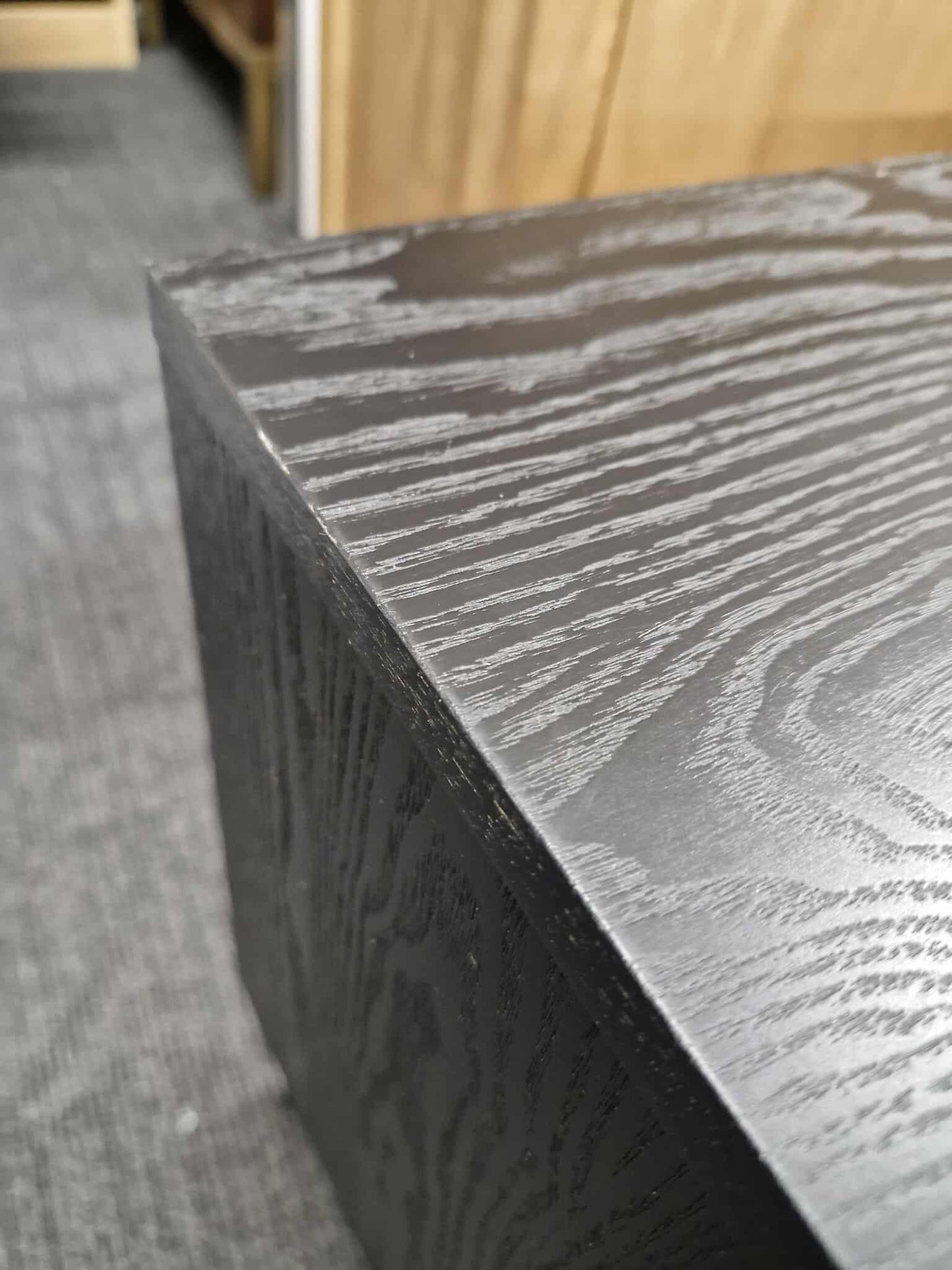 Rattan Cane and Black Bedside Table with 1 Drawer