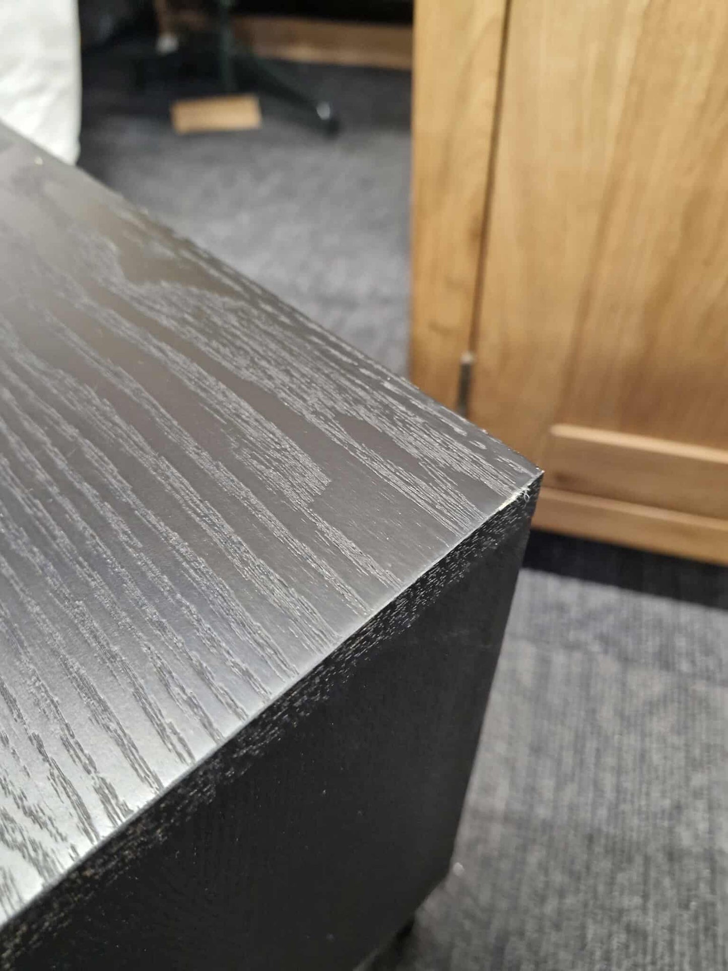 Rattan Cane and Black Bedside Table with 1 Drawer