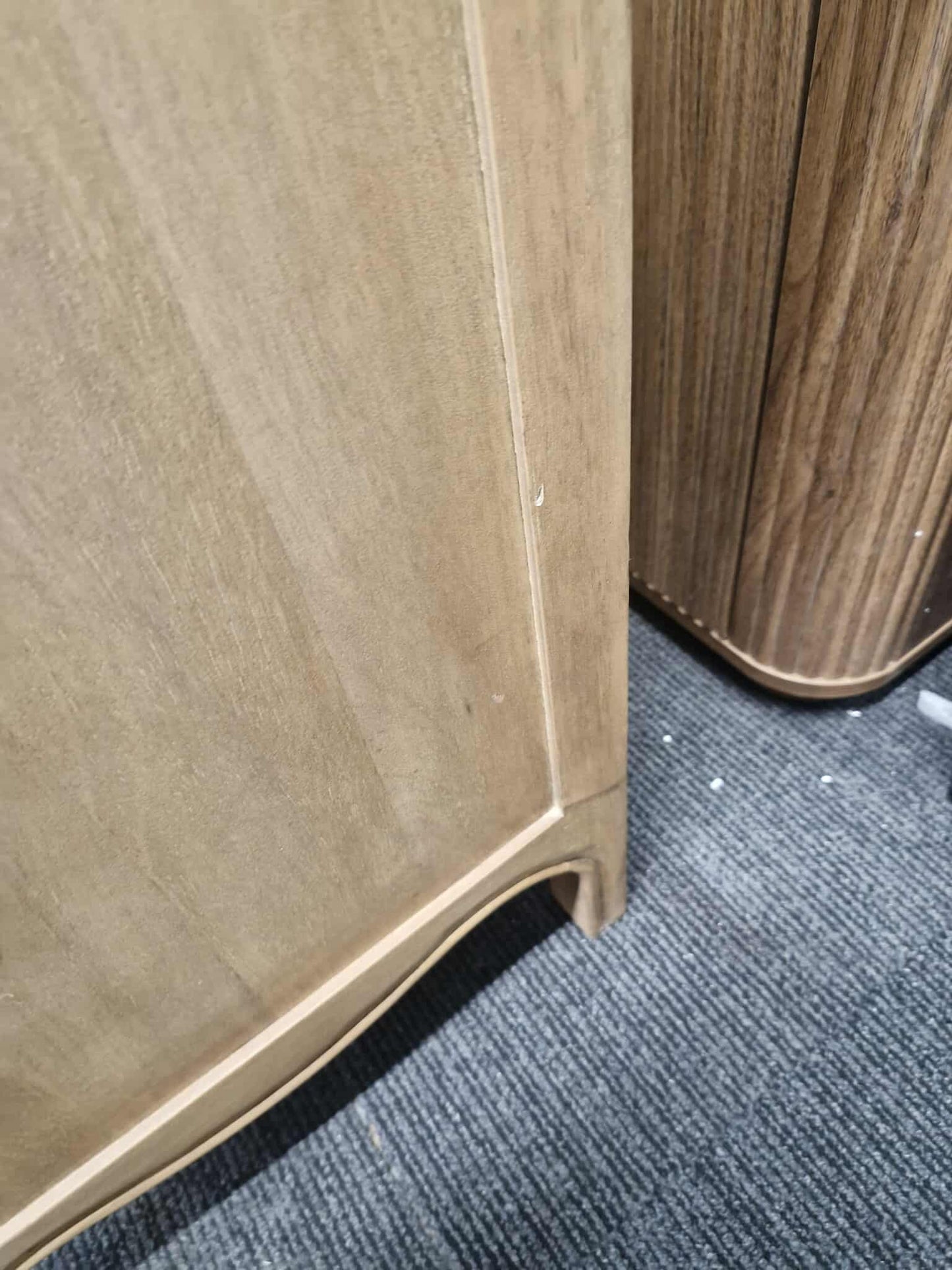 Solid Wood Washed Small Sideboard with 2 Drawers and 2 Doors