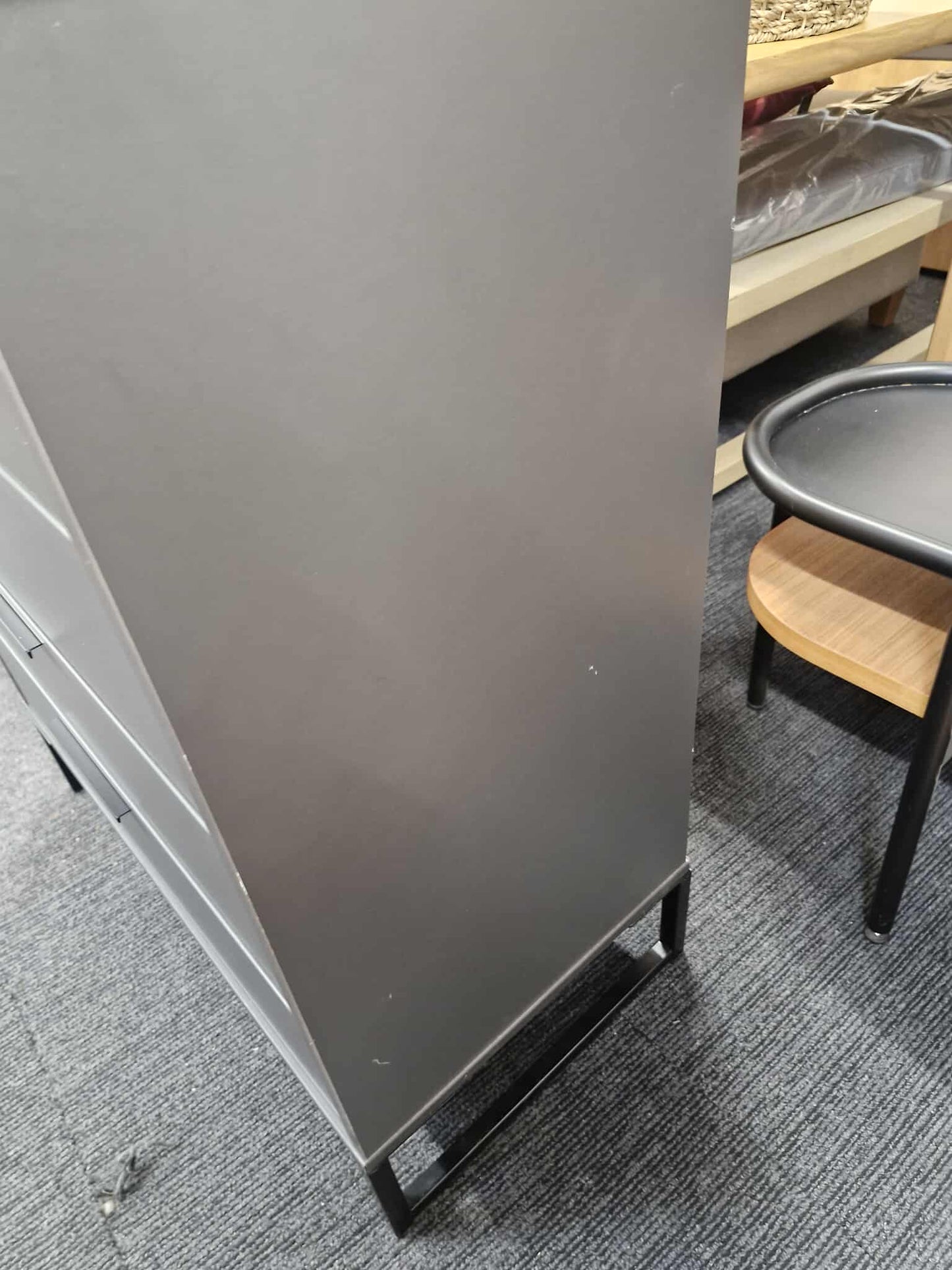 Grey and Black Chest of 4 Drawers