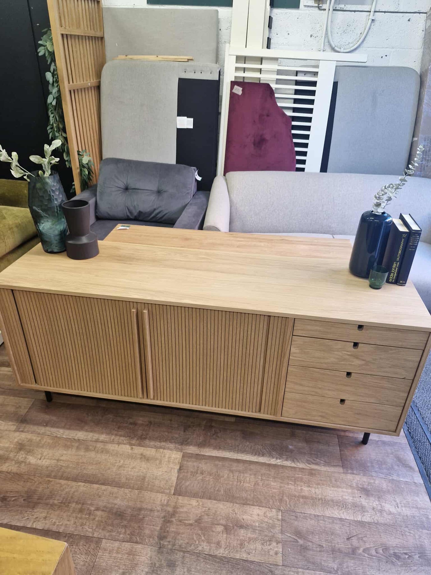 Oak Sideboard with sliding doors and drawers