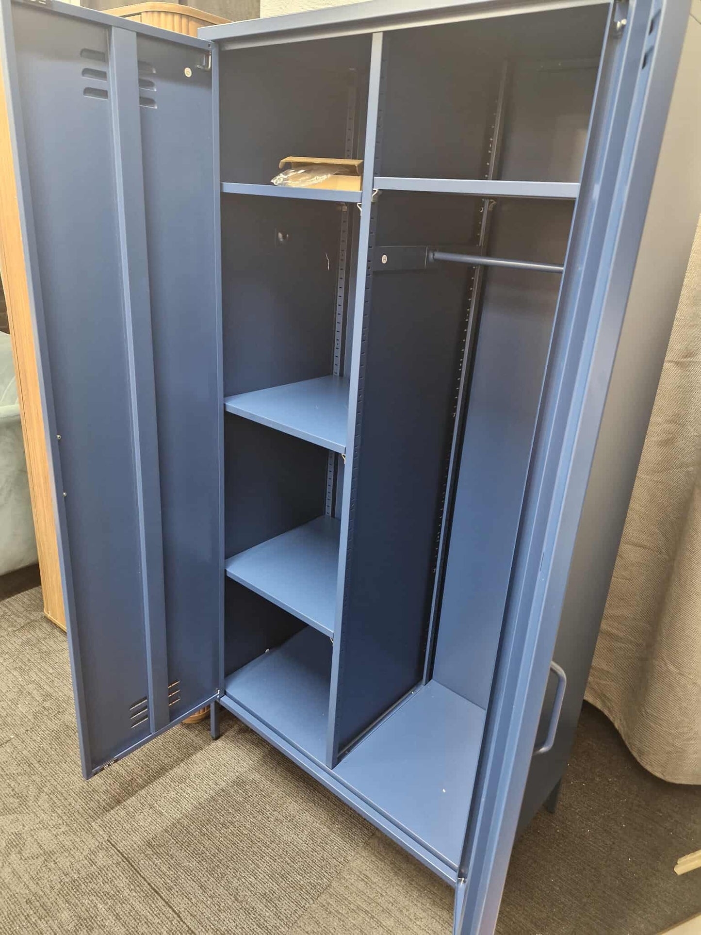 Metal Blue Double Wardrobe