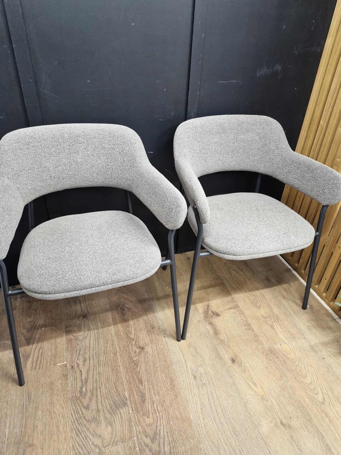 Wise Dining Armchair, Set of 2, Grey and Black Metal