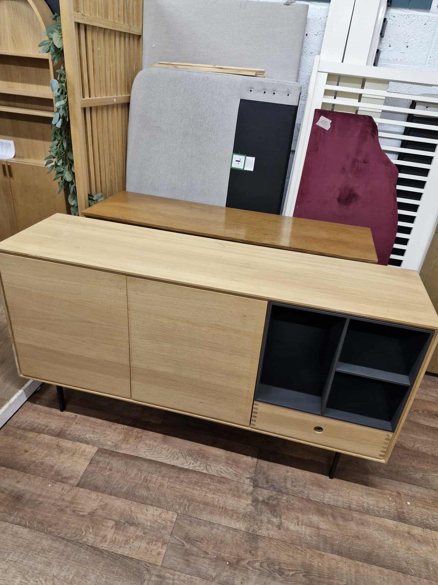 Oak and Grey Large Sideboard