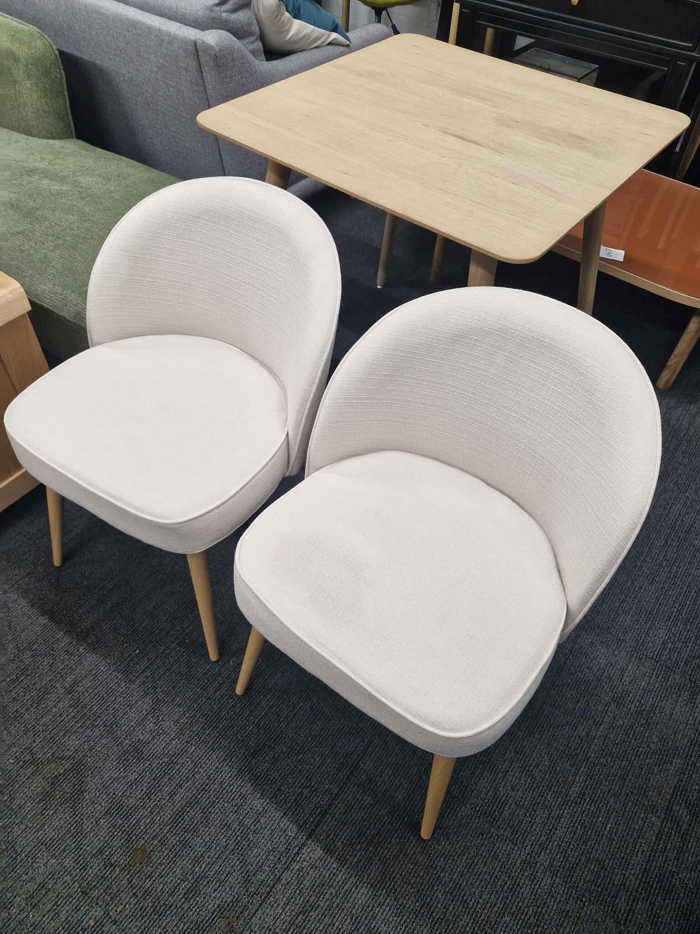 Light Cream and Oak Effect Legs / Set of 2