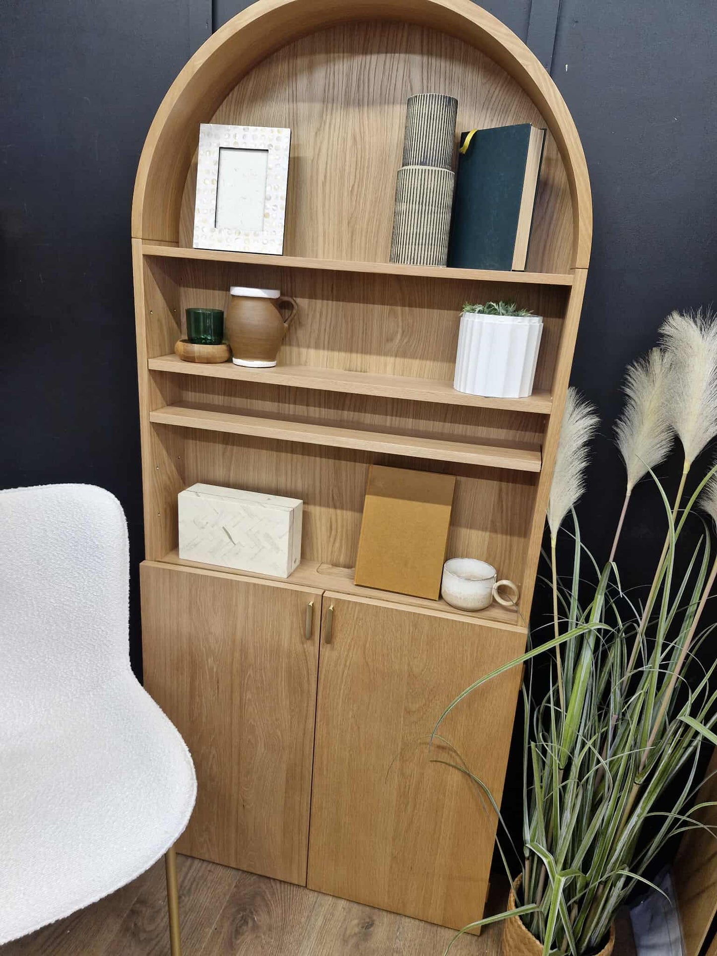 Oak Pull out desk and Bookcase /  Hideaway Desk