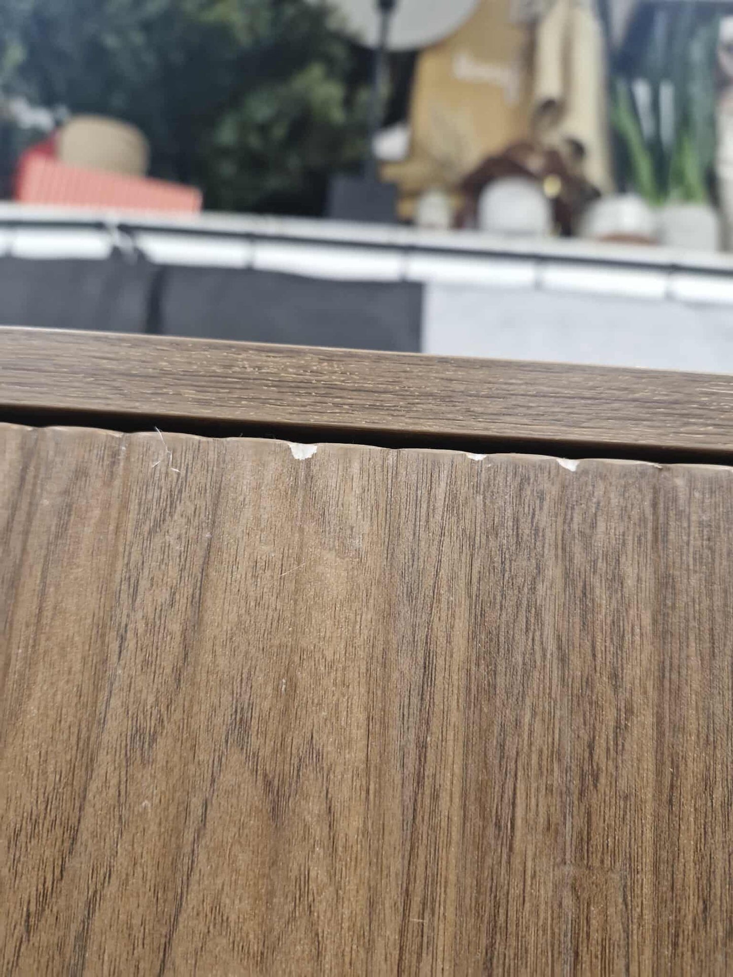 2 Door Ridged Dark Wood Wardrobe / Hanging Rail and Shelves