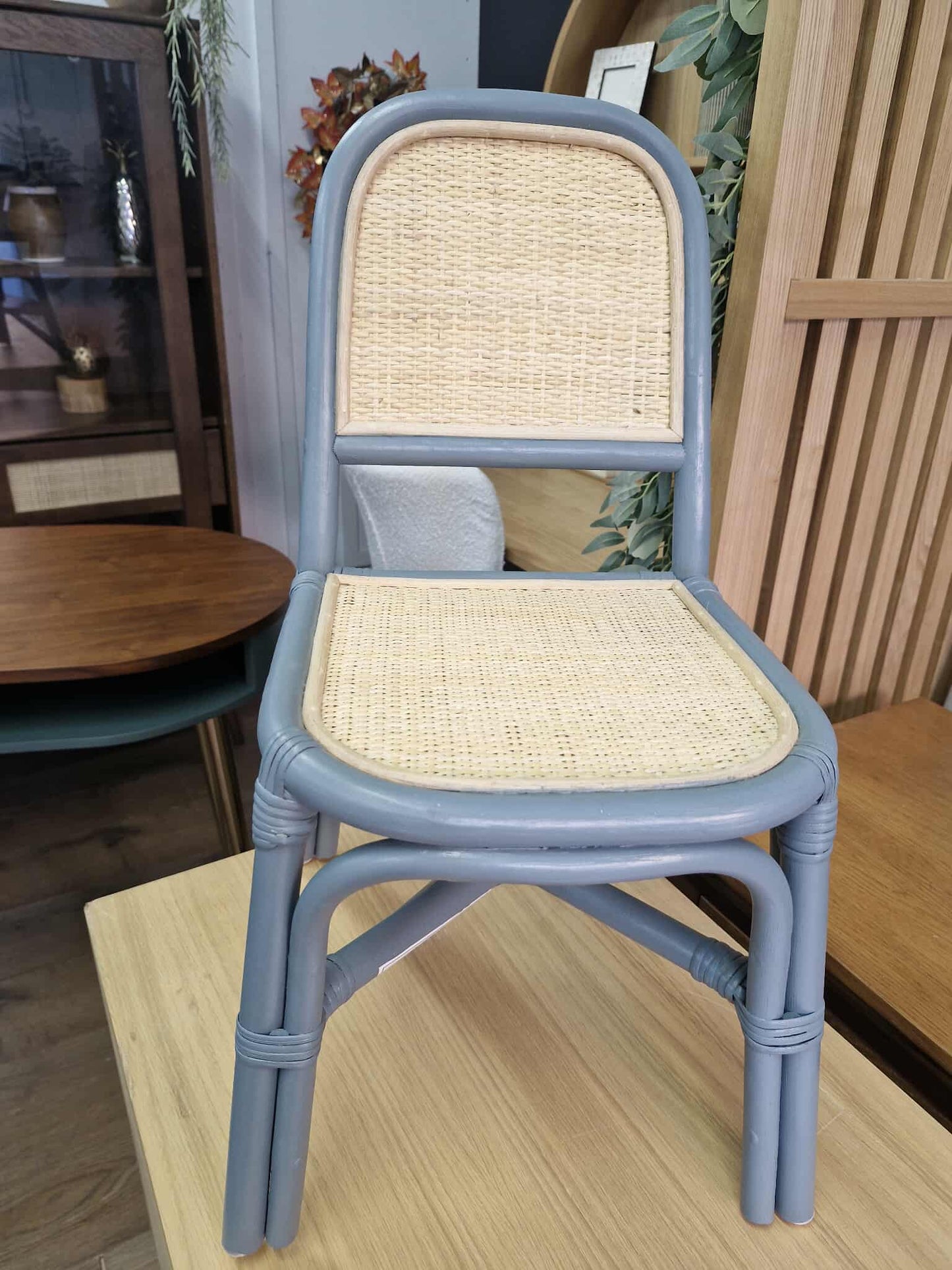 Kids Rattan and Blue Chair