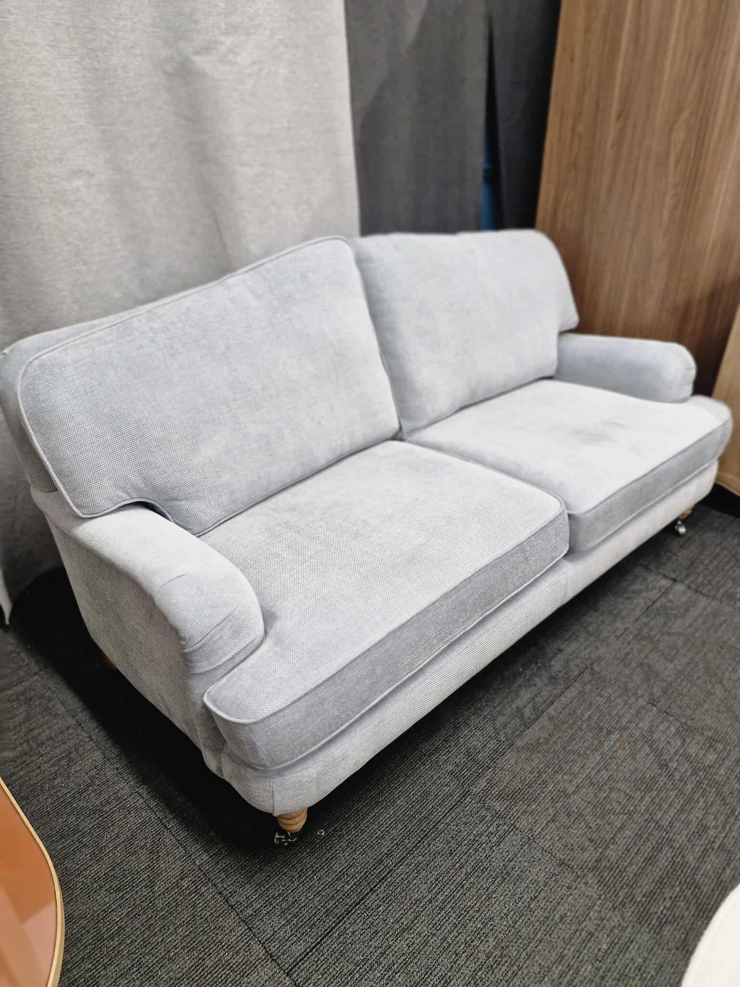 Medium 2 Seater Sofa / Pale Blue and Oak / John Lewis Laura Ashley Lynden