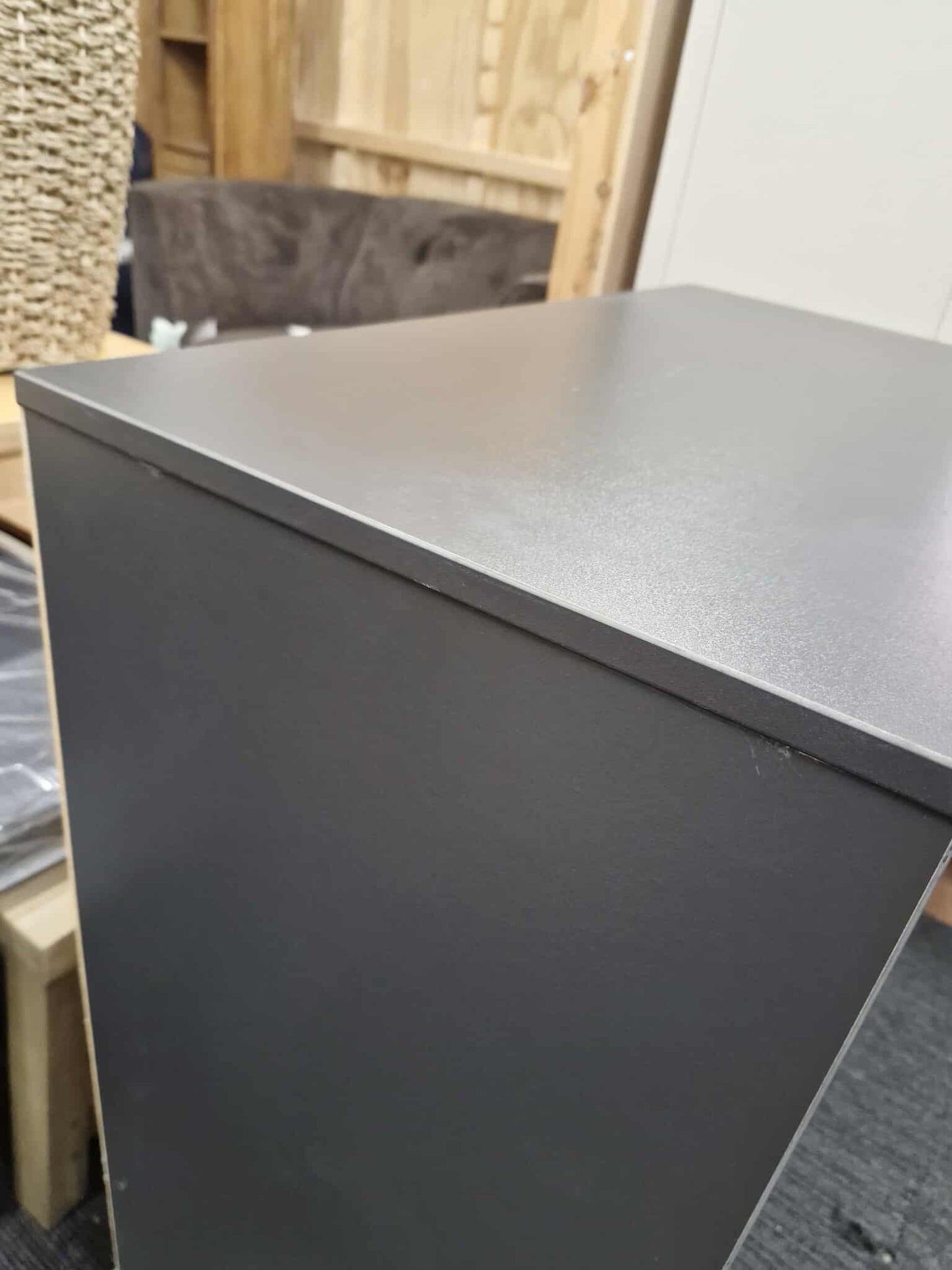 Grey and Black Chest of 4 Drawers