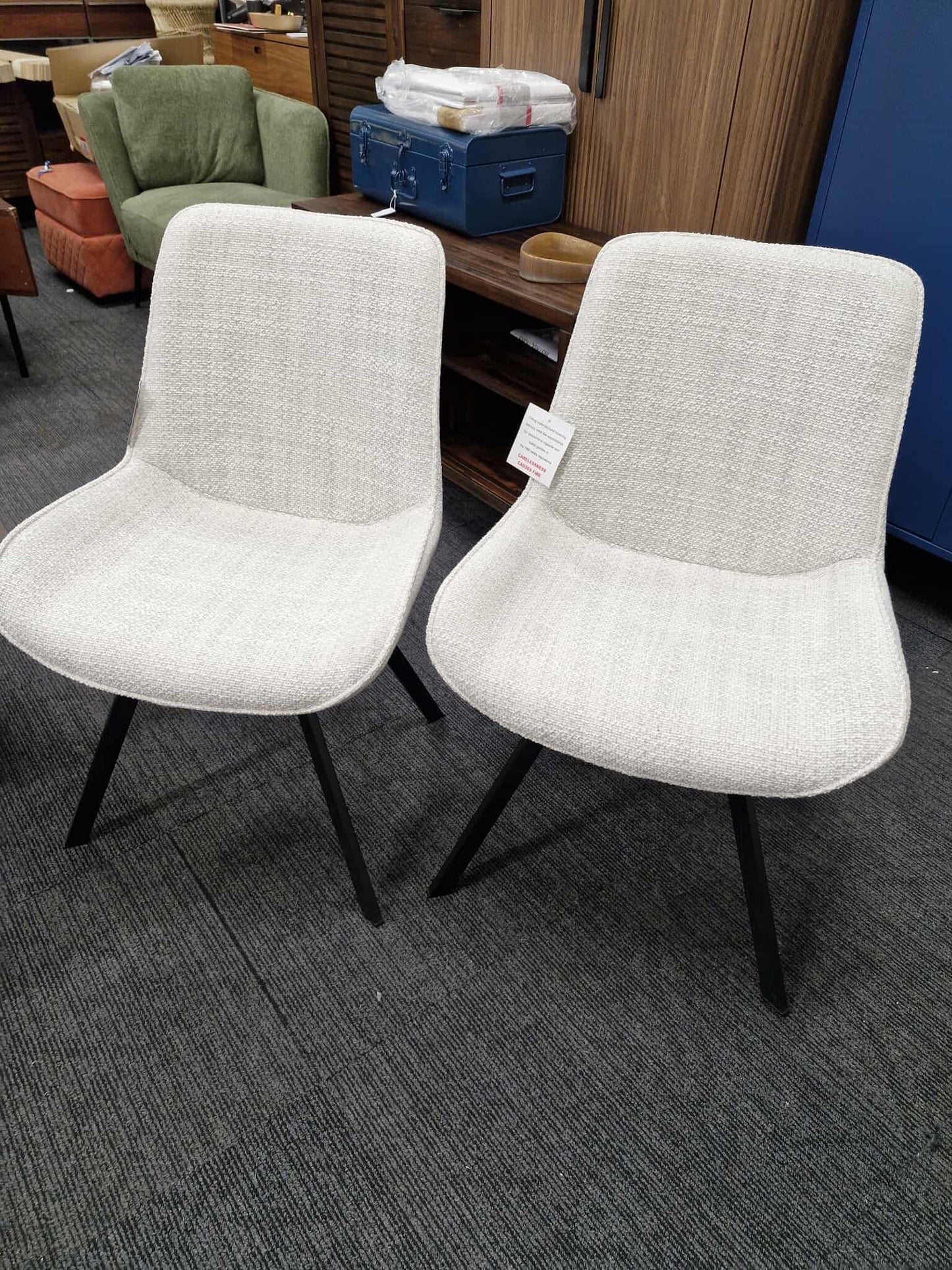 Light Grey and Black Dining Chairs / Set of 2