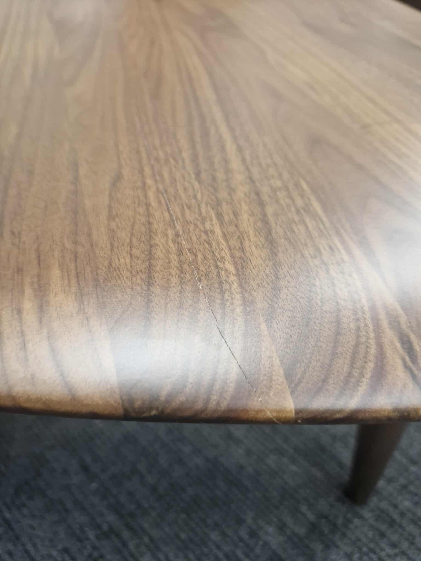 Small Solid Walnut Coffee Table / aircraft wing shape  / Triangle