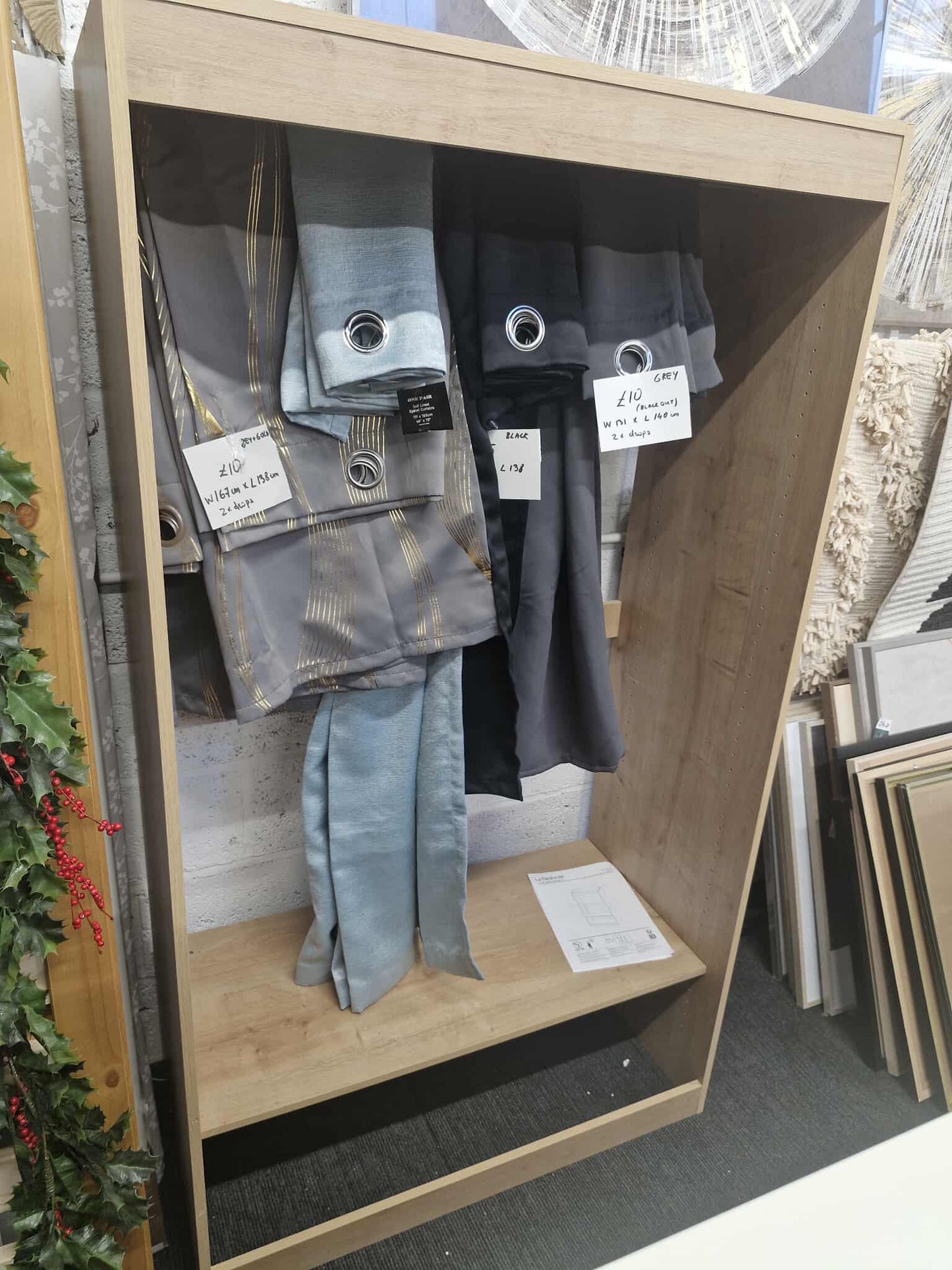 Oak Open Wardrobe Modul with hanging Rail and Shelf