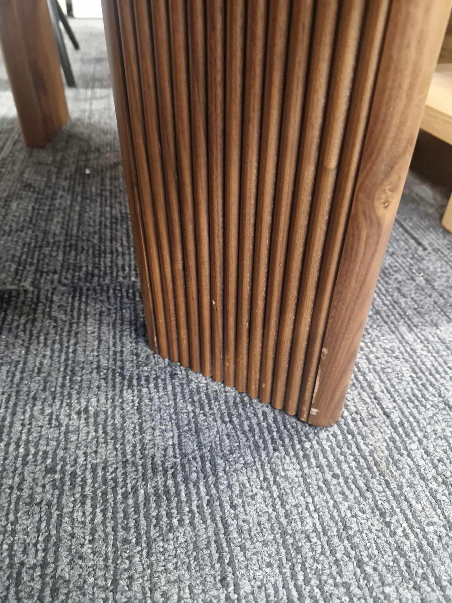 Large Round Solid Walnut Coffee Table / Tray top and ridge legs