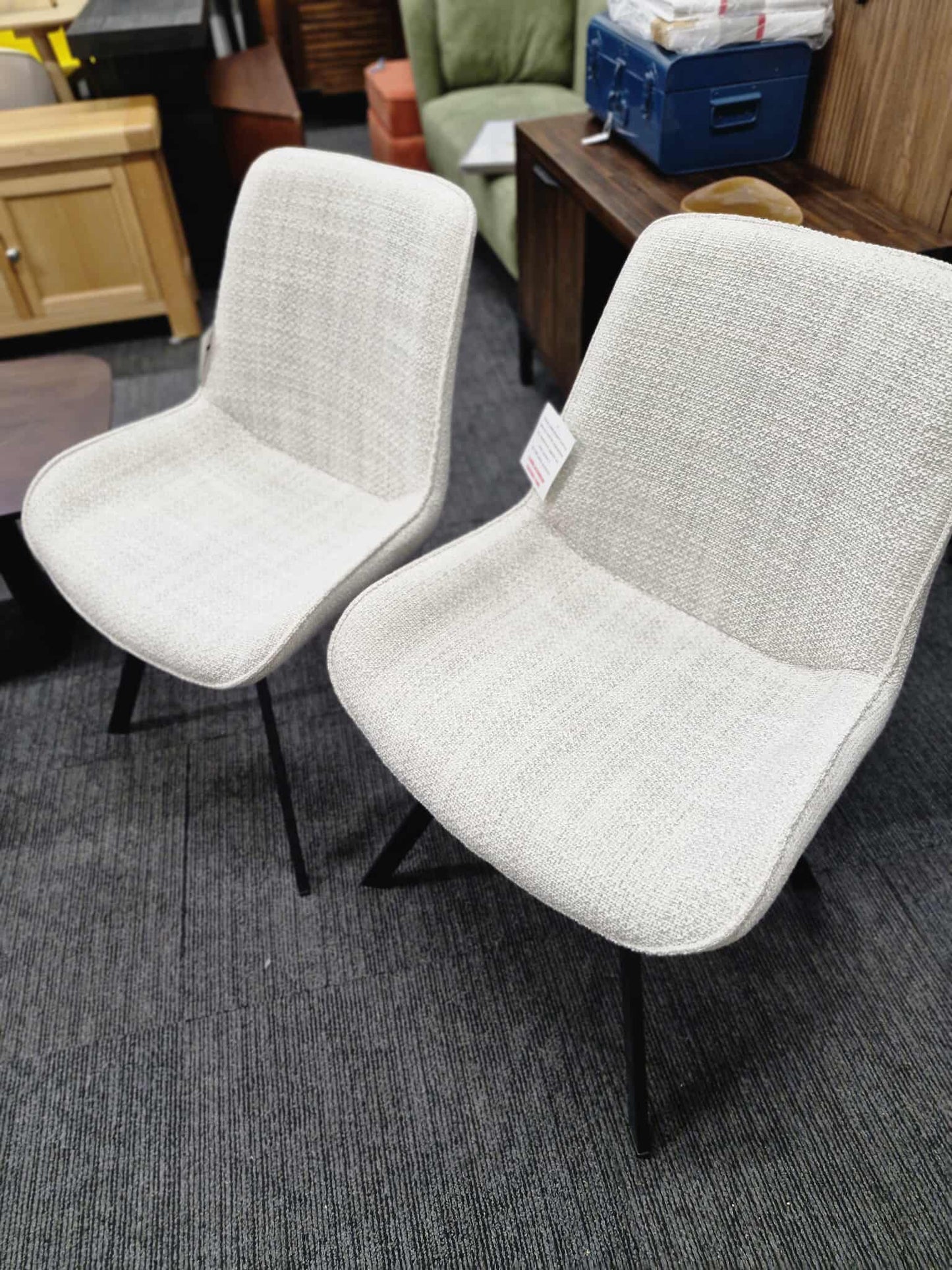 Light Grey and Black Dining Chairs / Set of 2