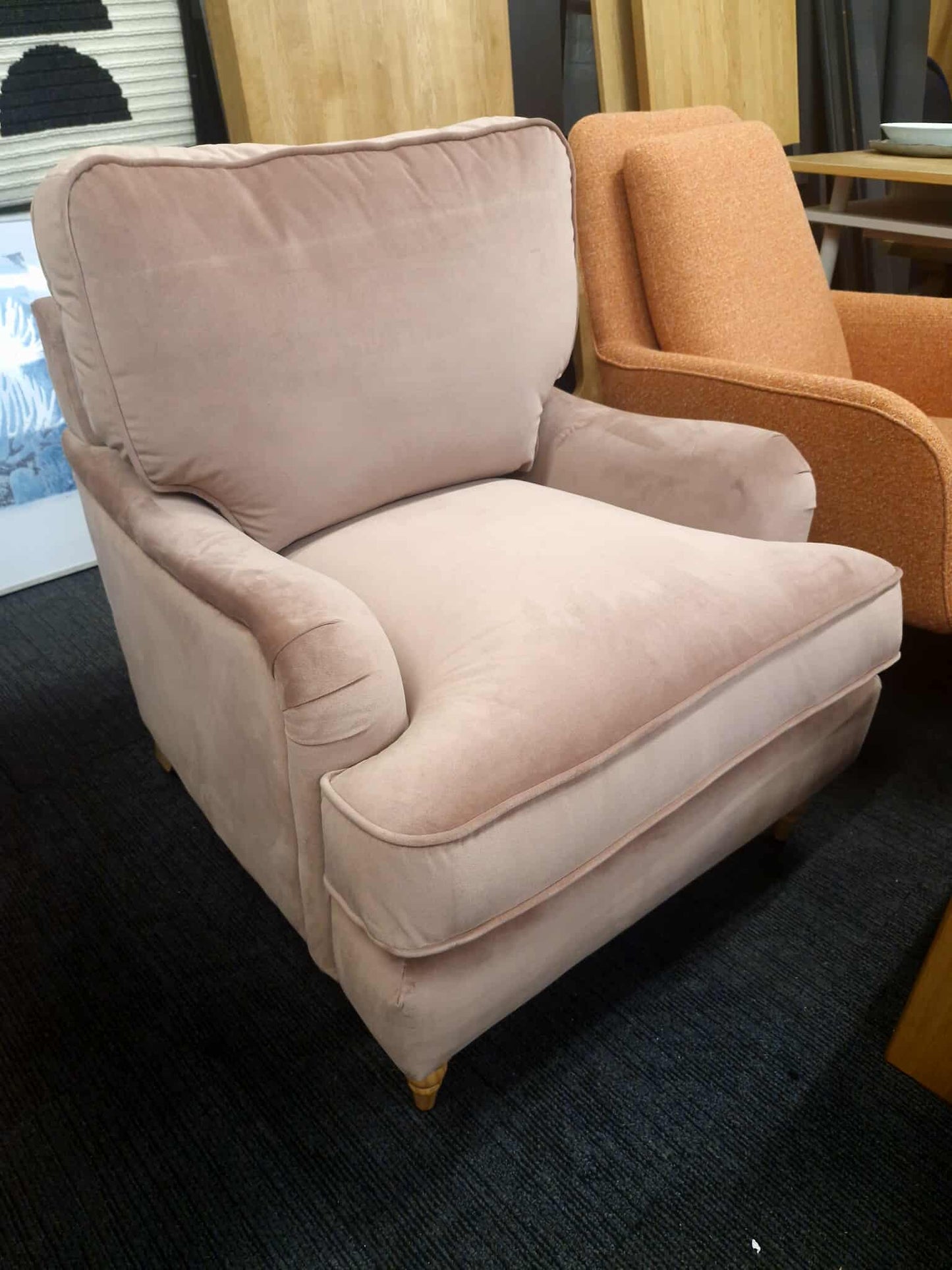 Pink Velvet Armchair