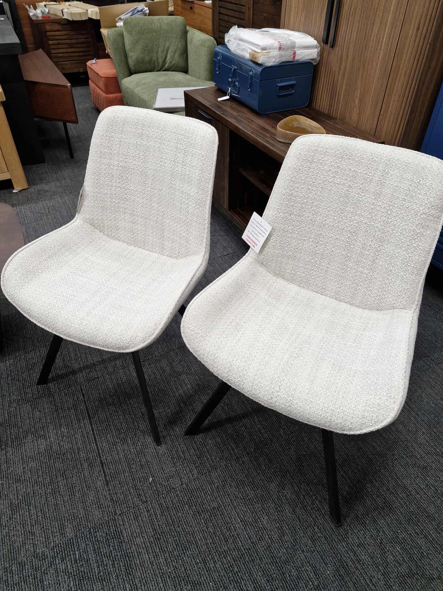 Light Grey and Black Dining Chairs / Set of 2