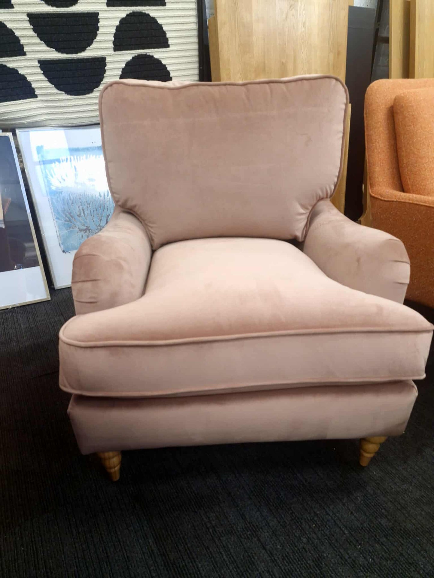 Pink Velvet Armchair