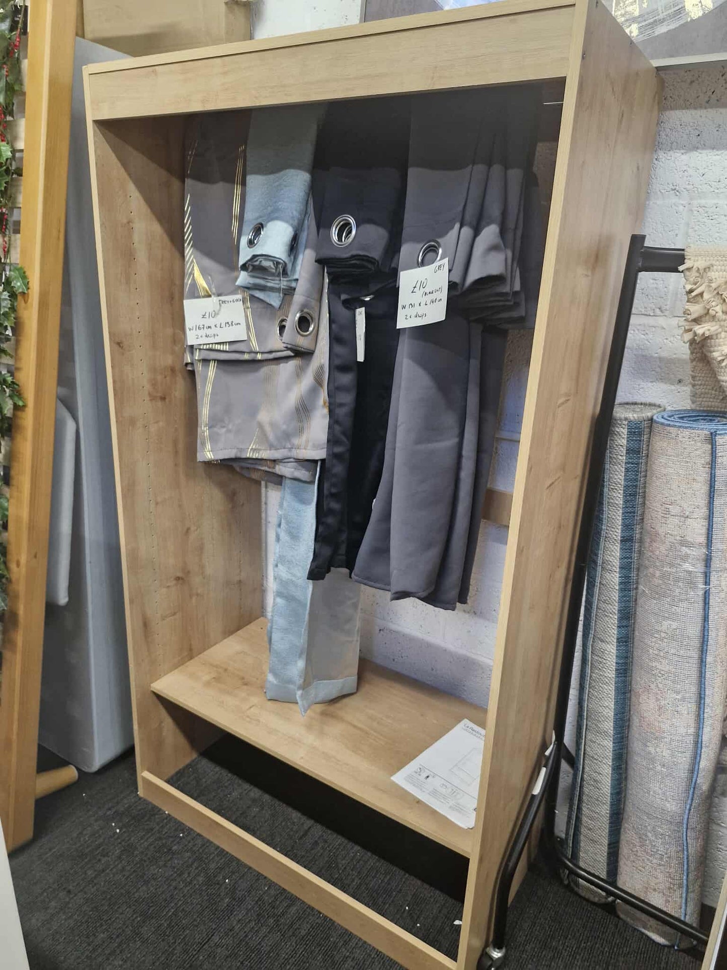 Oak Open Wardrobe Modul with hanging Rail and Shelf