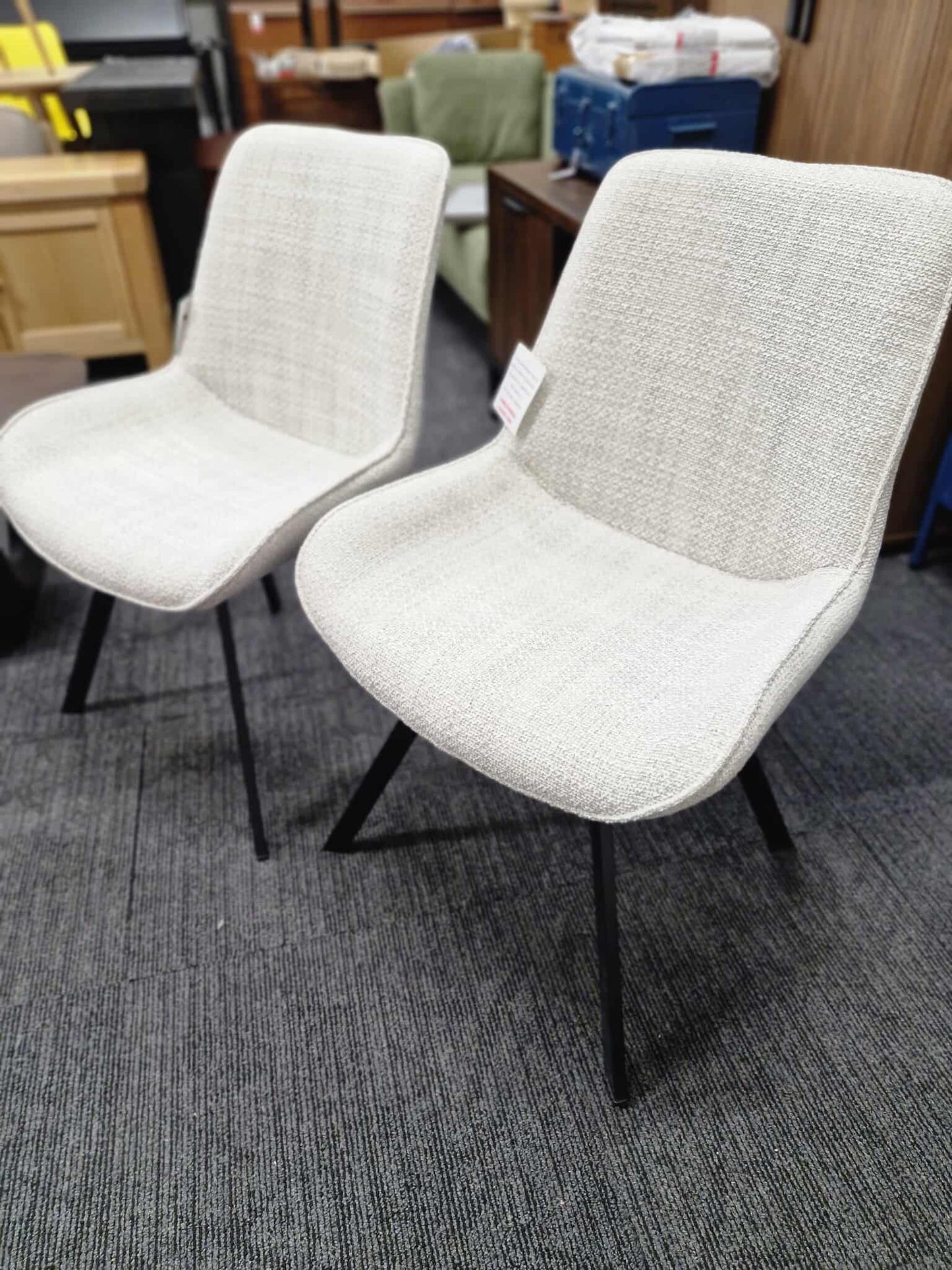 Light Grey and Black Dining Chairs / Set of 2