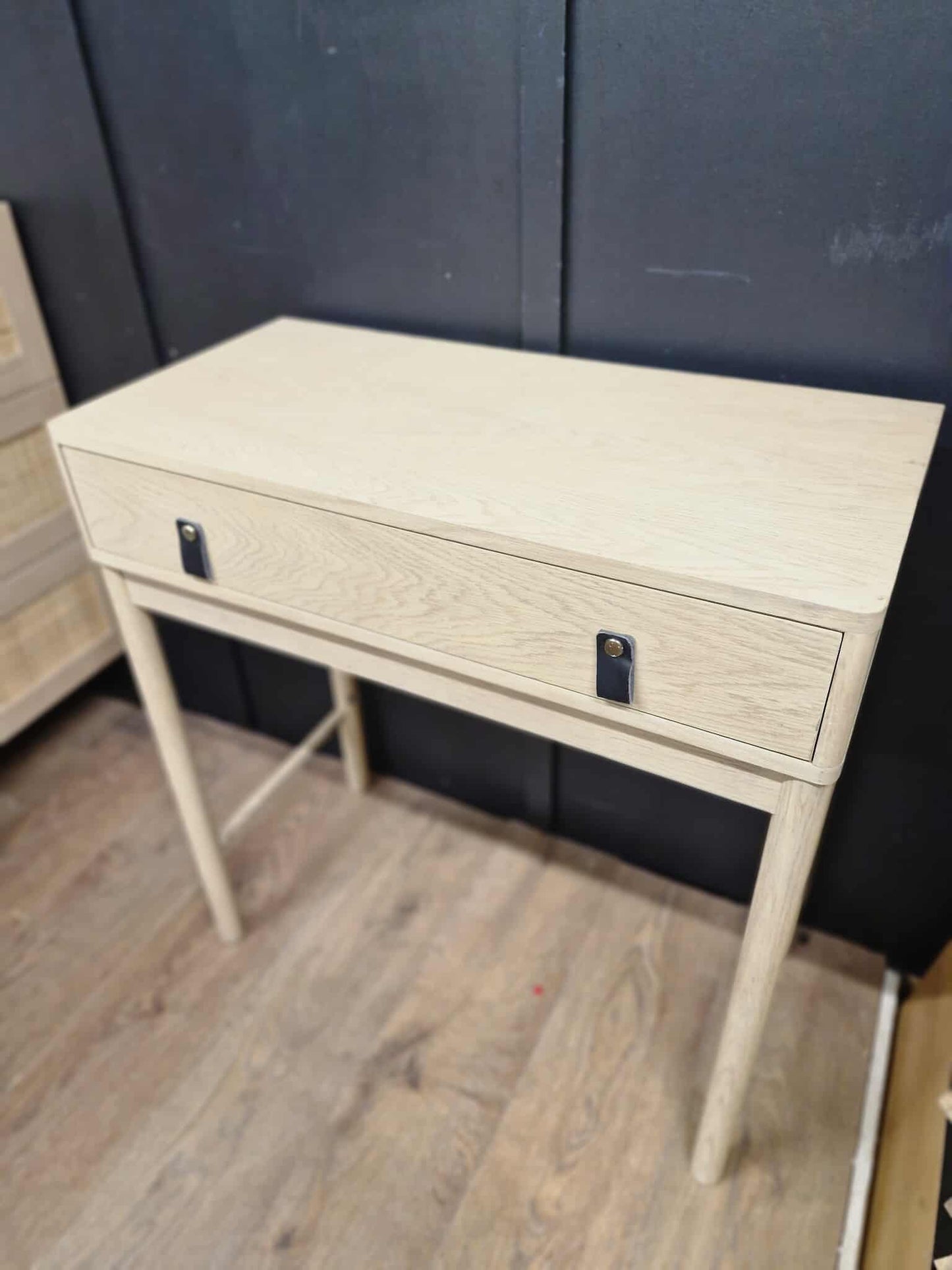 Small White Washed Oak Console Table Desk / Dressing Table