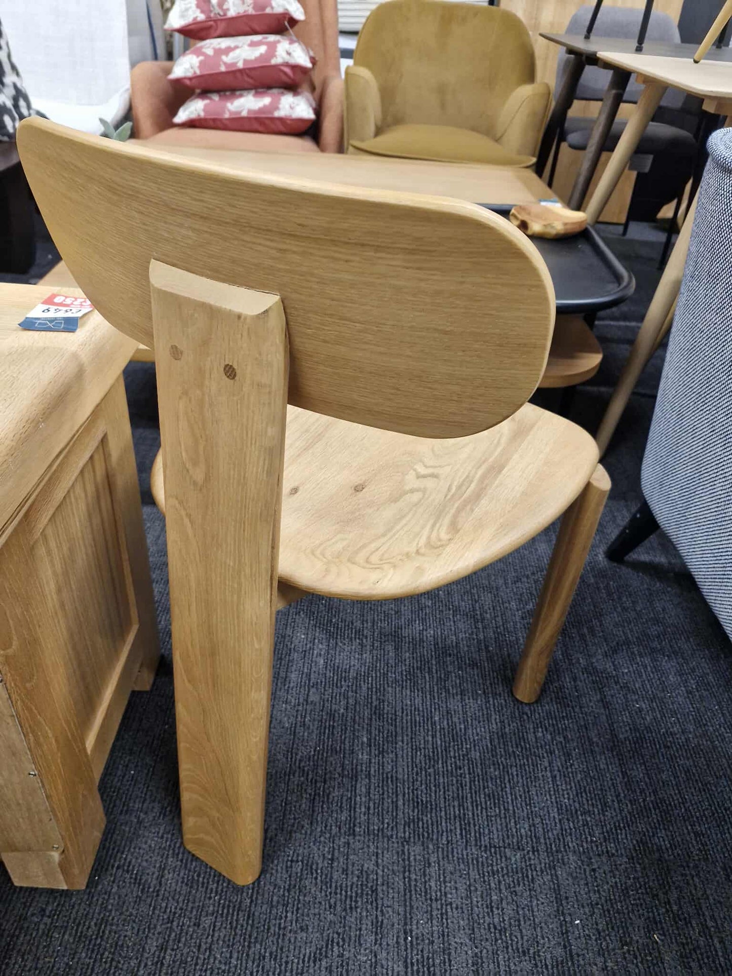 Solid Oak Accent Chair / By E. Gallina