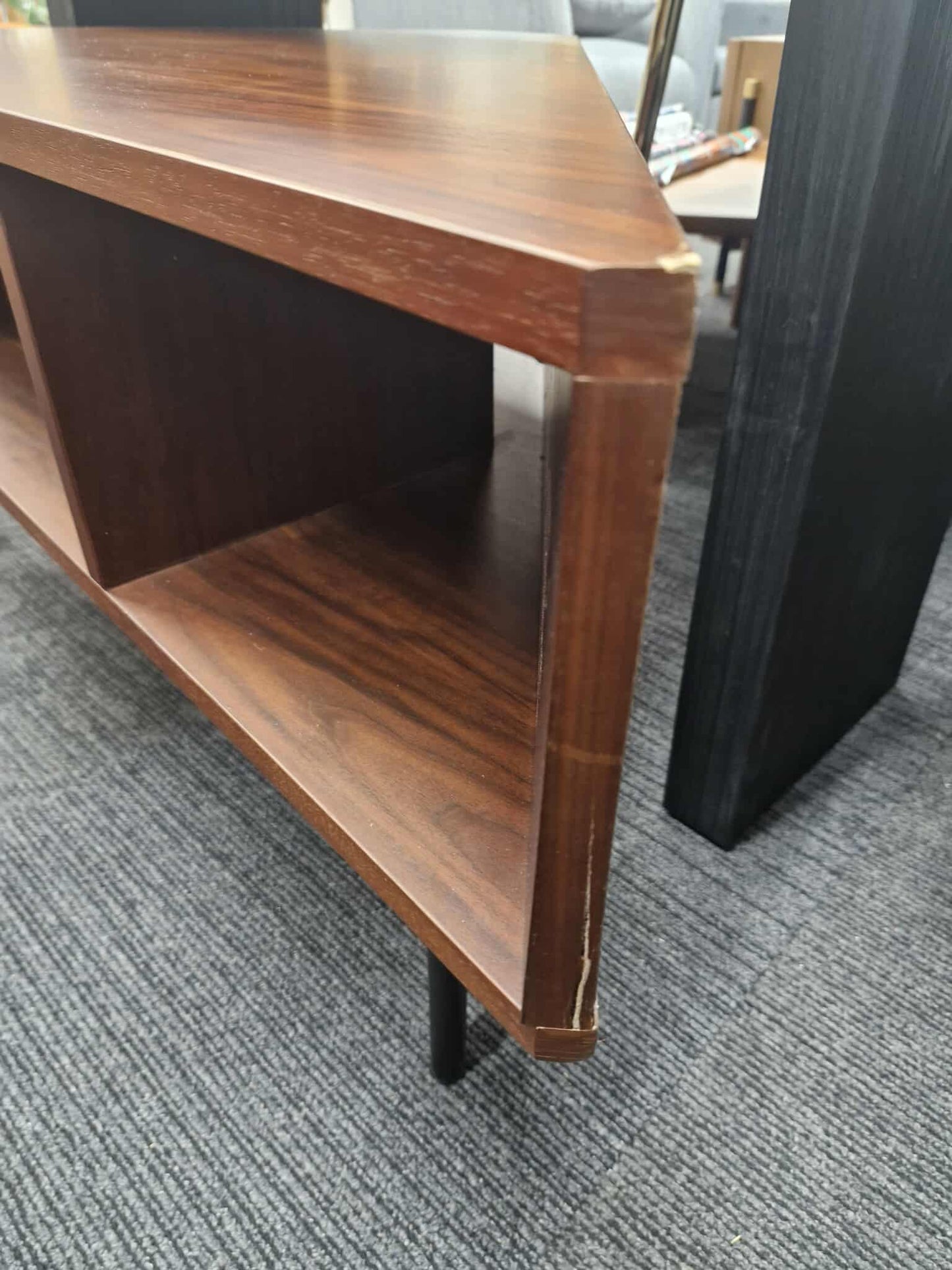 Walnut Veneer TV-HIFI Corner Unit / La Redoute RRP £425