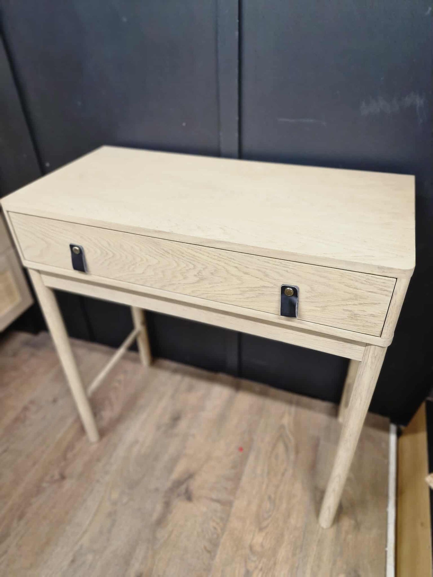 Small White Washed Oak Console Table Desk / Dressing Table