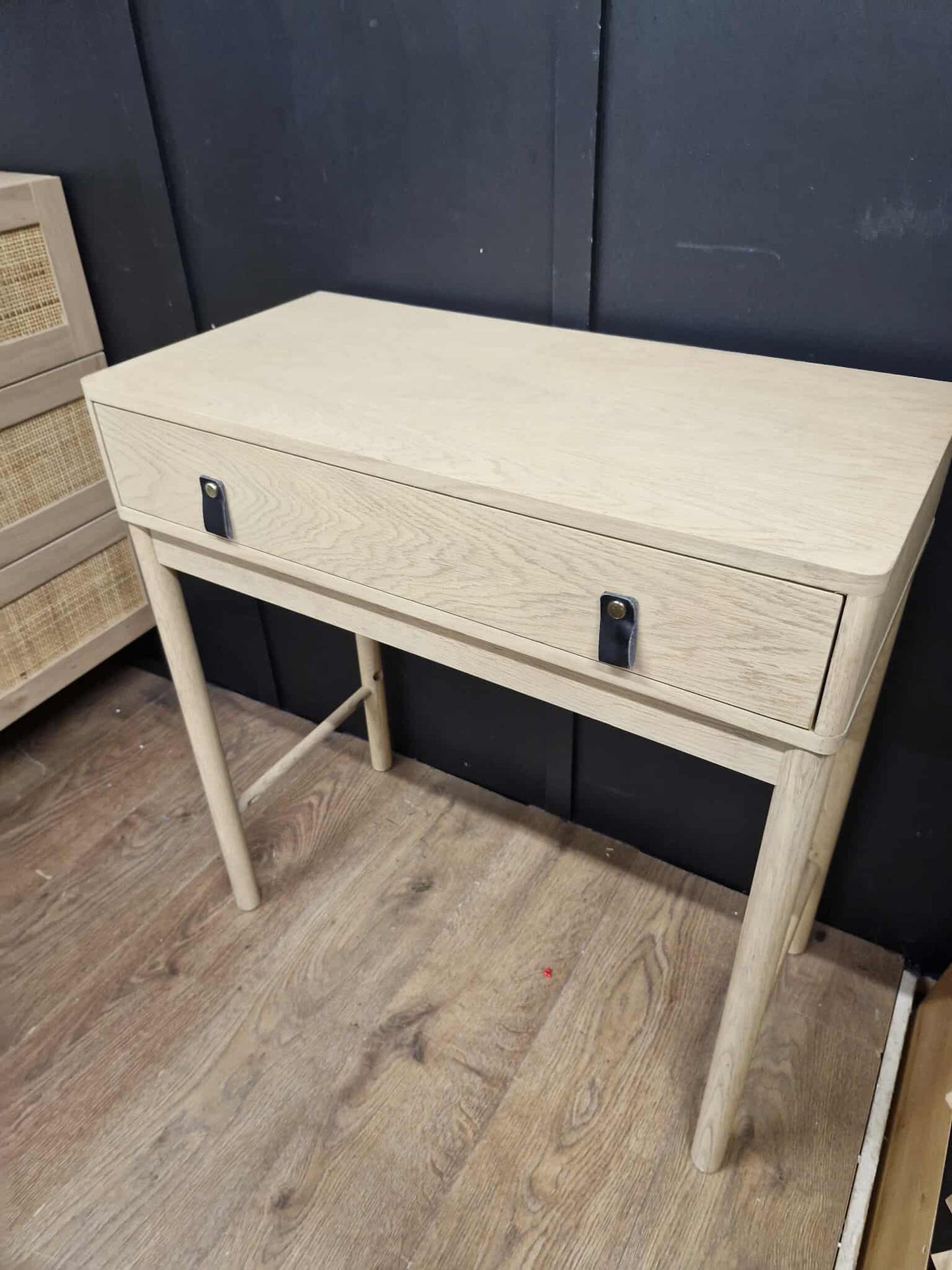Small White Washed Oak Console Table Desk / Dressing Table