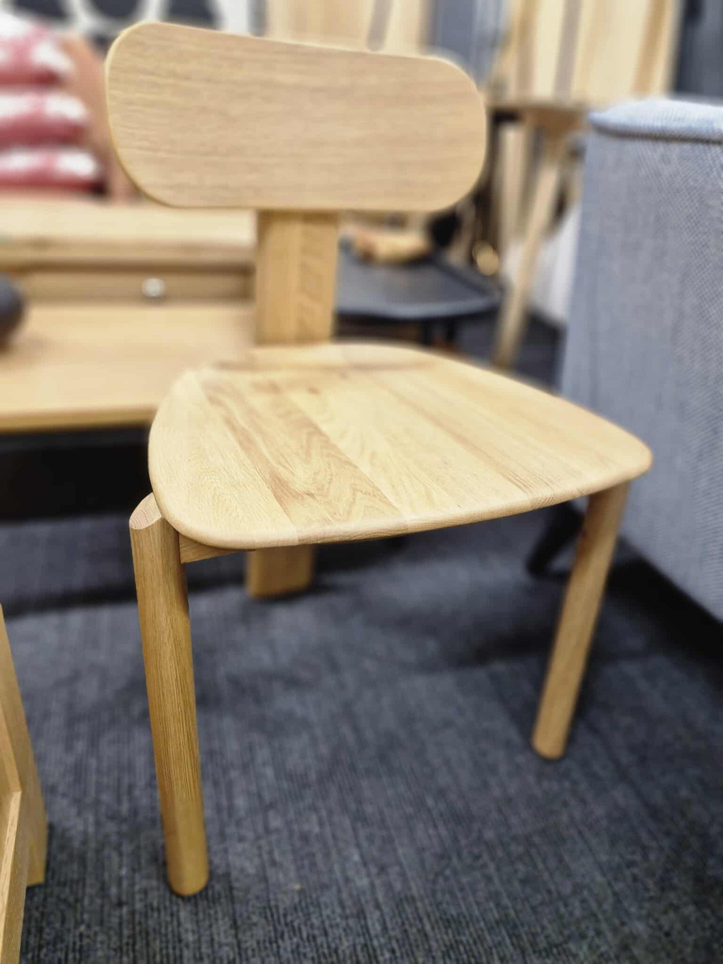 Solid Oak Accent Chair / By E. Gallina