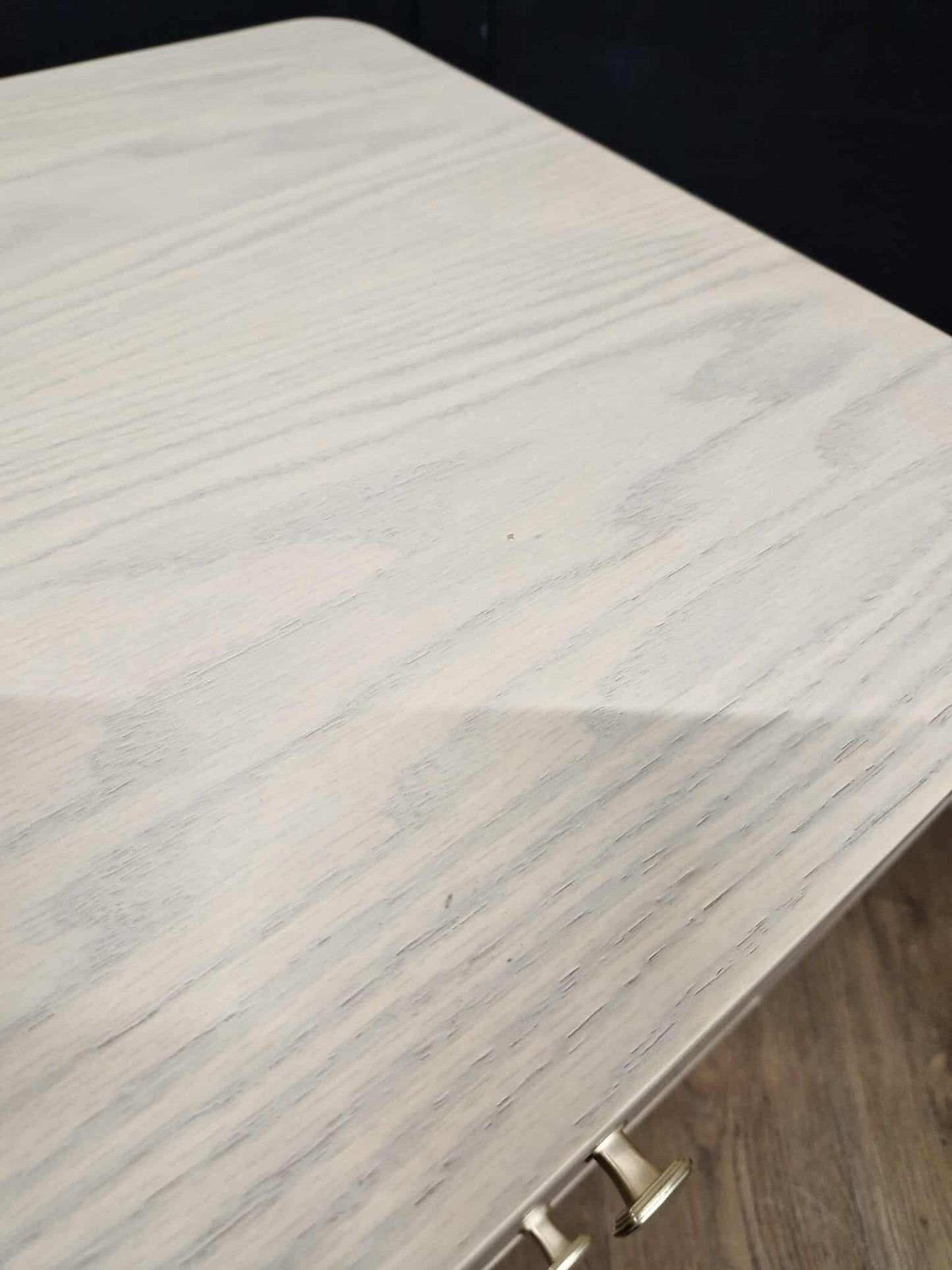 Solid White- Washed Oak Bedside Table with 2 drawers