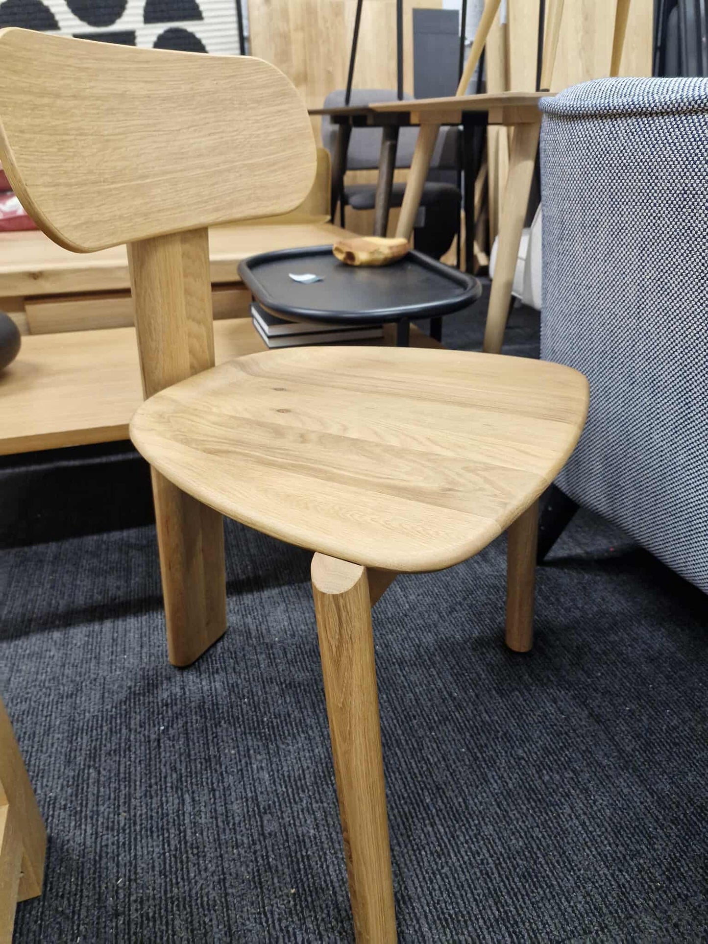 Solid Oak Accent Chair / By E. Gallina