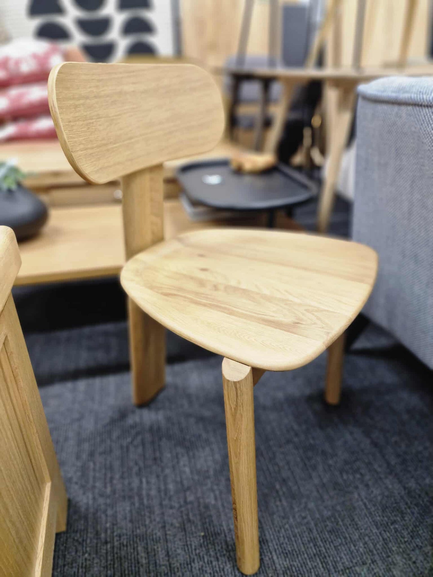 Solid Oak Accent Chair / By E. Gallina