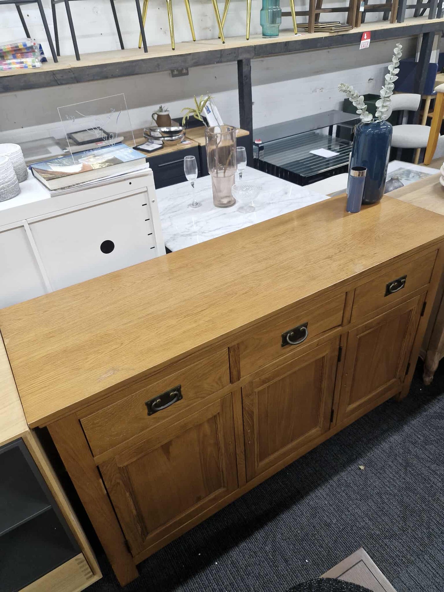 Large Rustic Oak Sideboard