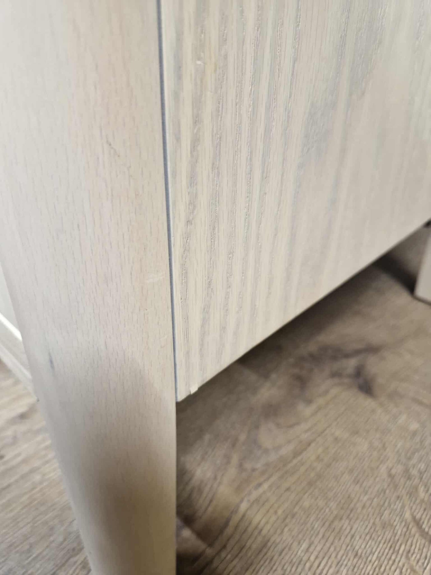 Solid White- Washed Oak Bedside Table with 2 drawers