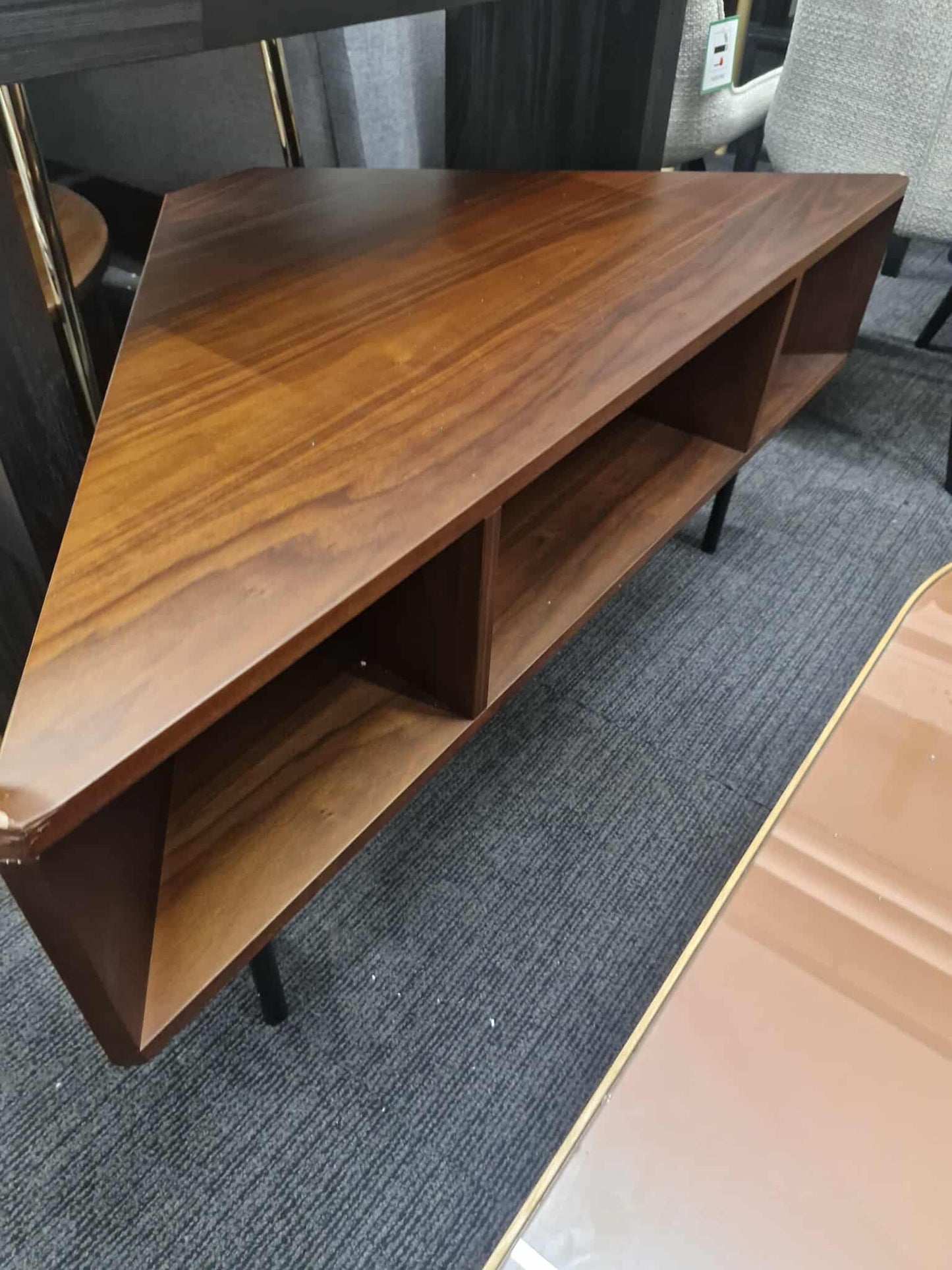 Walnut Veneer TV-HIFI Corner Unit / La Redoute RRP £425