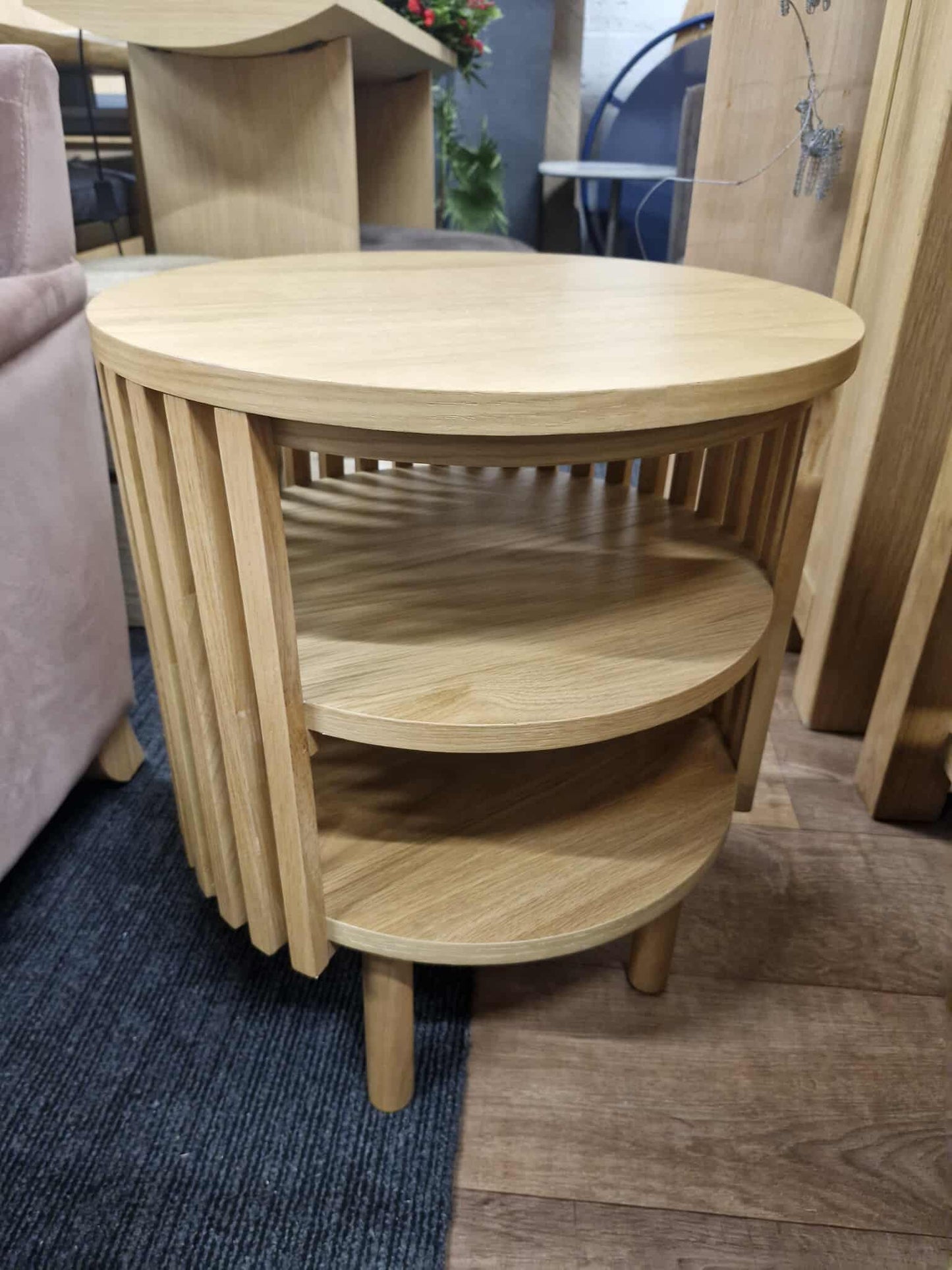 Oak Slatted Side Table