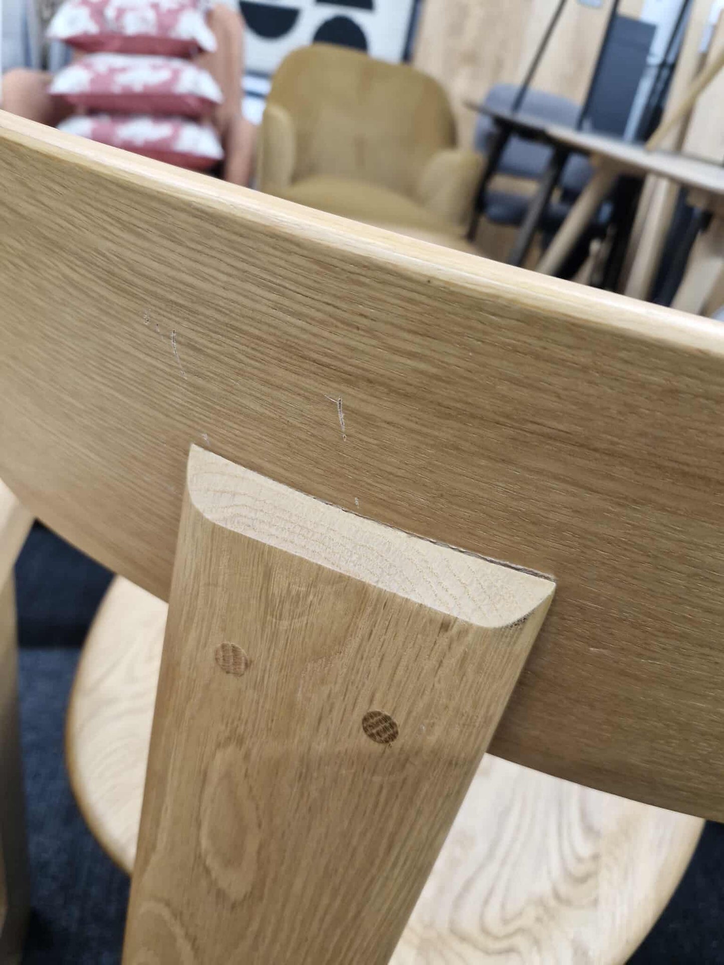 Solid Oak Accent Chair / By E. Gallina