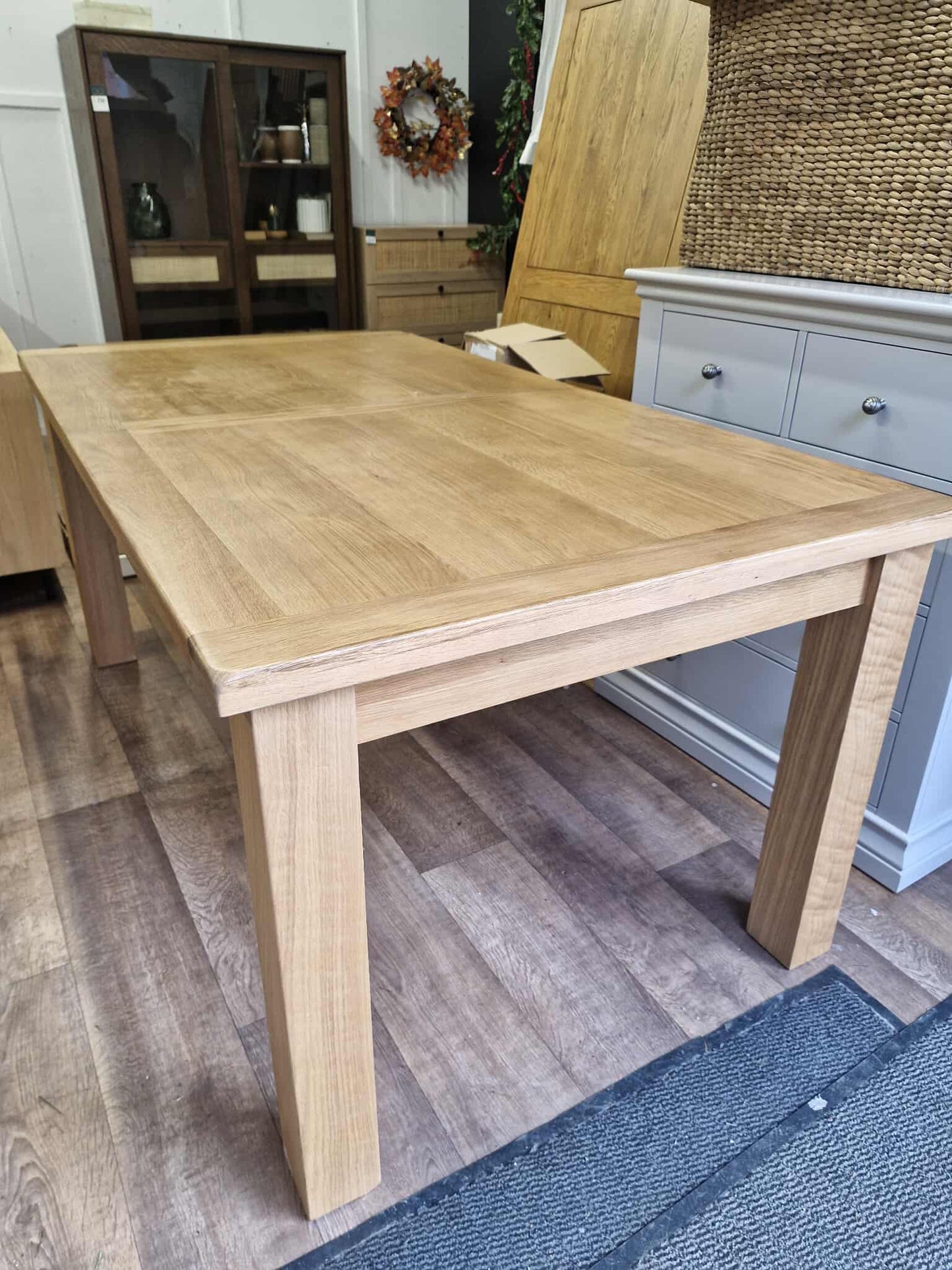 Solid Oak Extending Dining Table 180cm+50