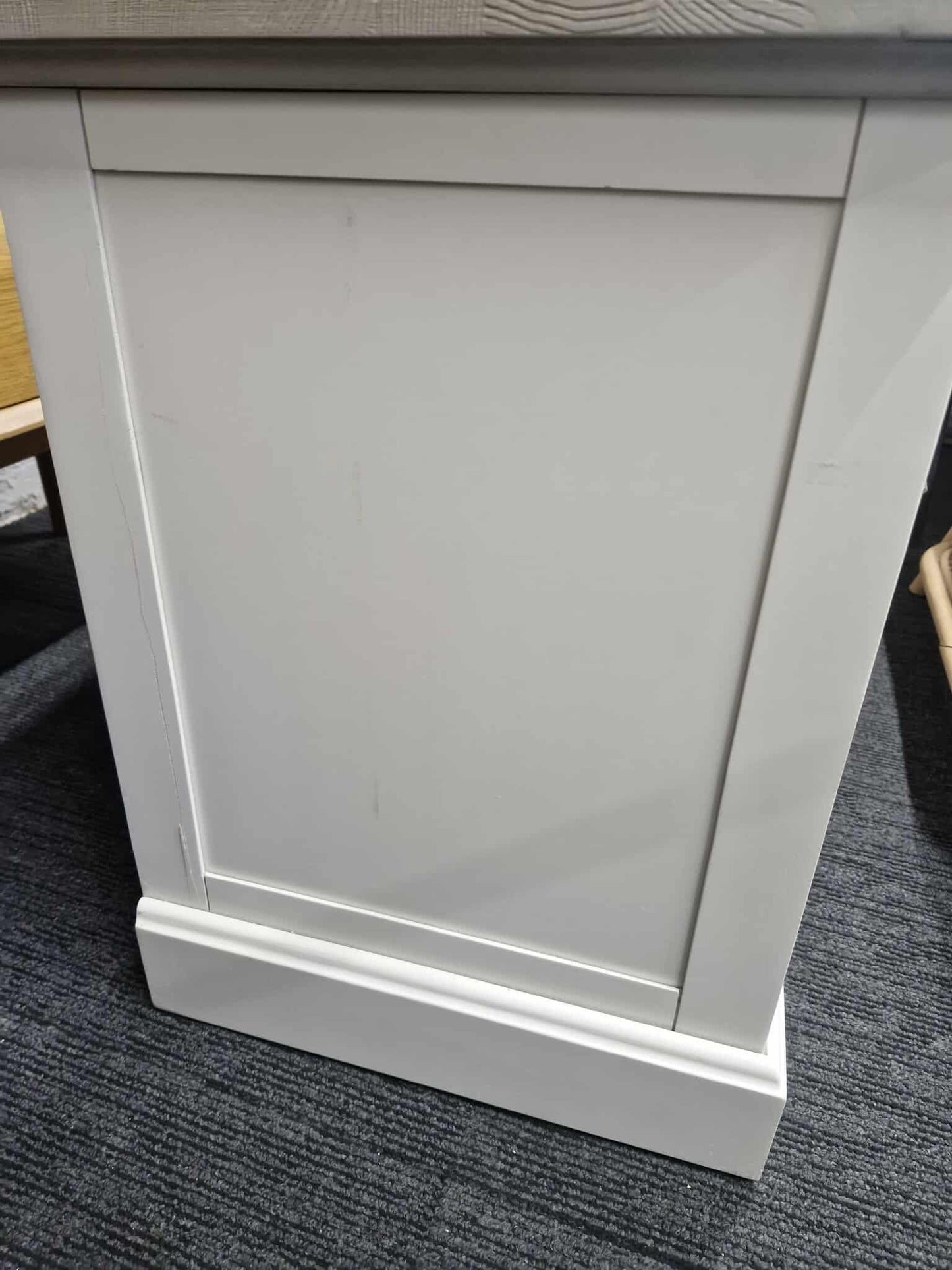 Solid wood grey large tv Stand unit / Oak Furnitureland Brompton