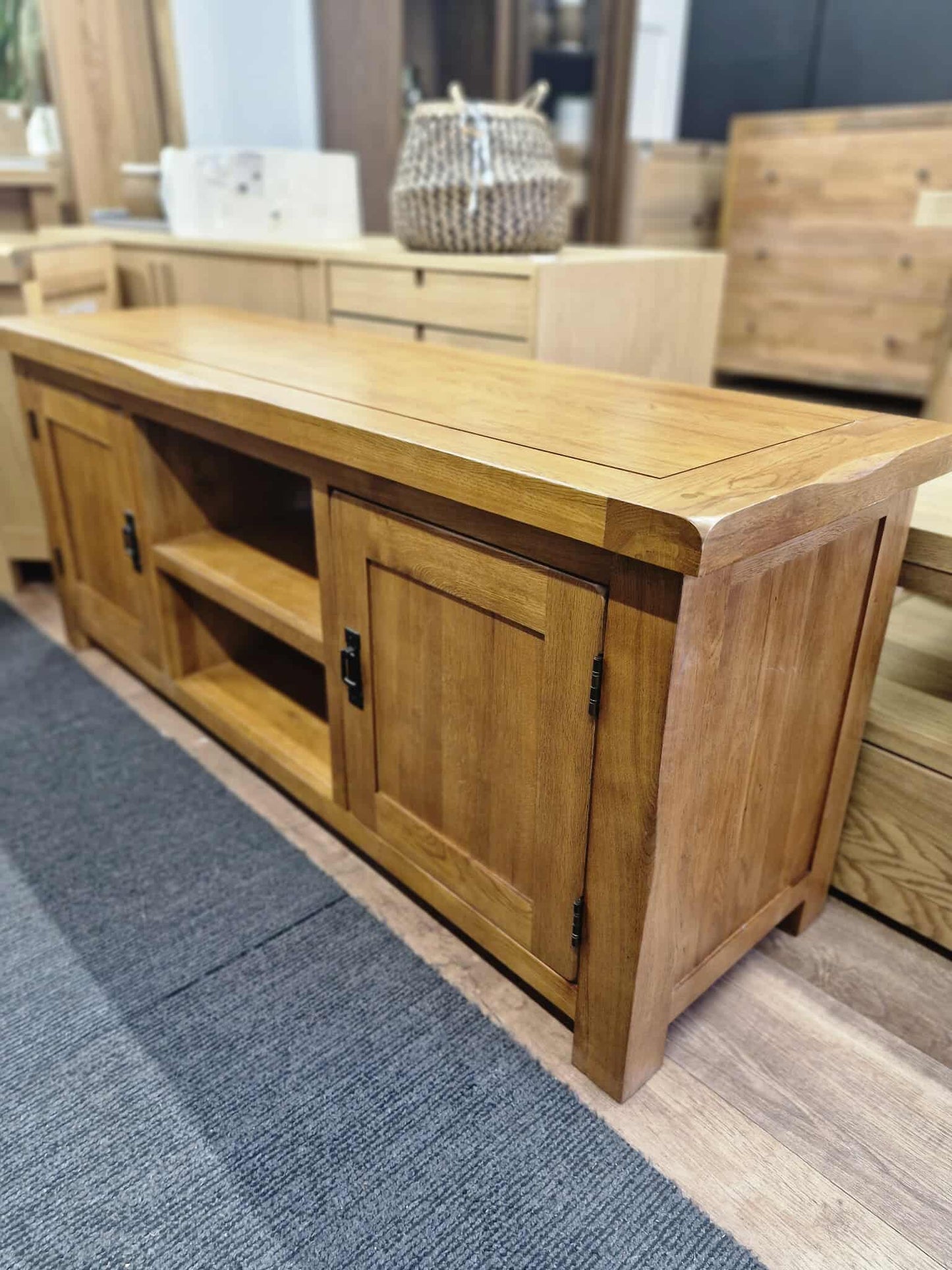 Rustic Solid Wood TV Stand /