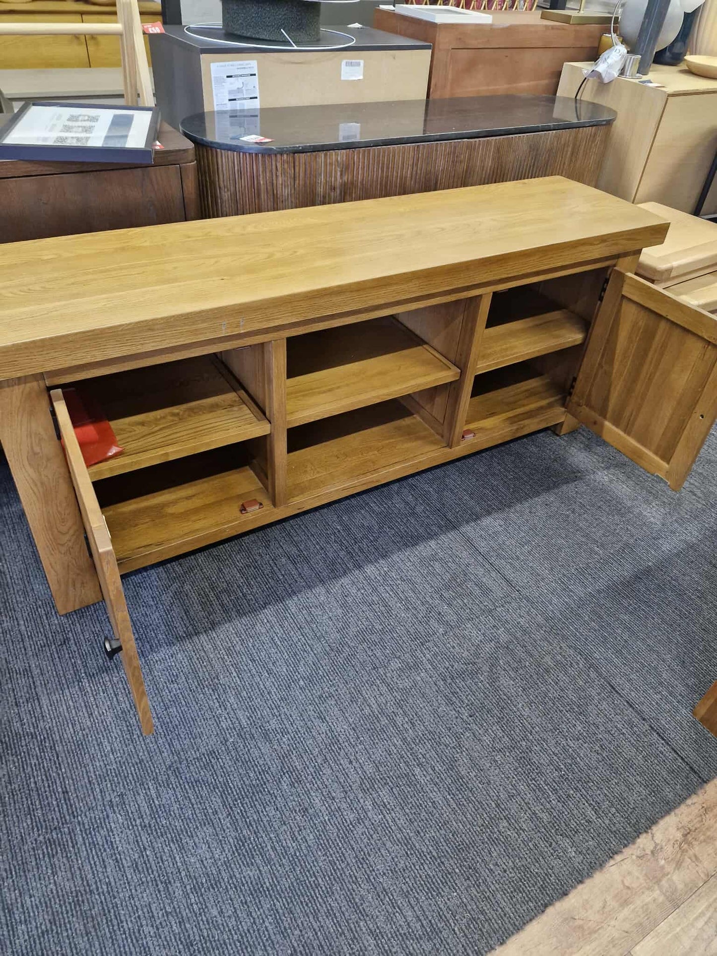 Large Rustic Solid Oak TV Stand / Hercules