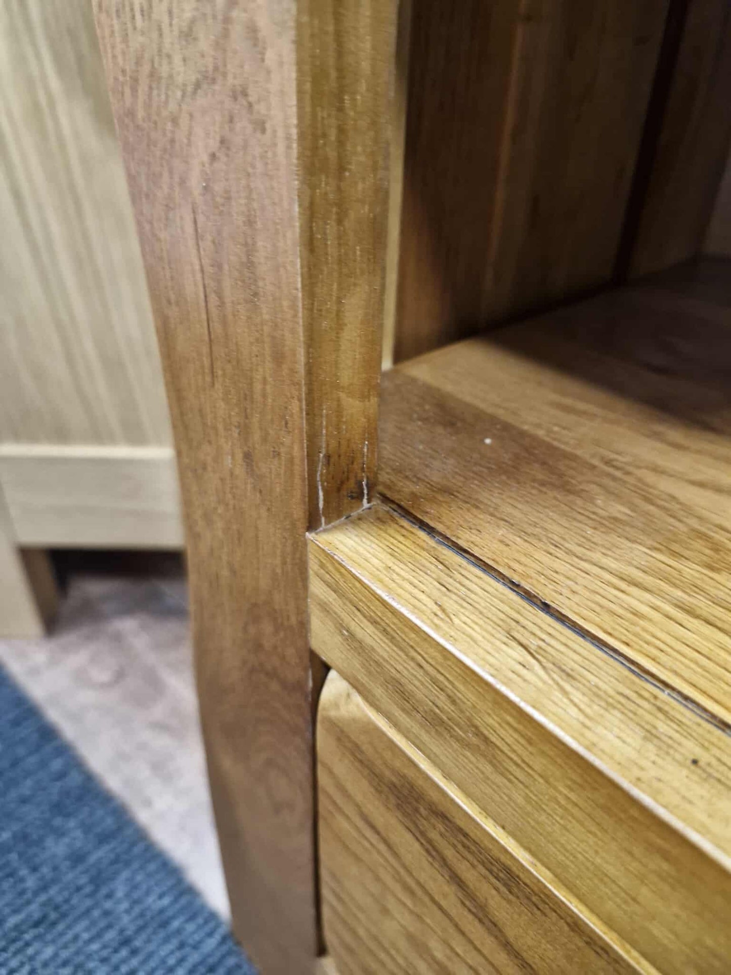 Rustic Solid Oak Corner TV Stand