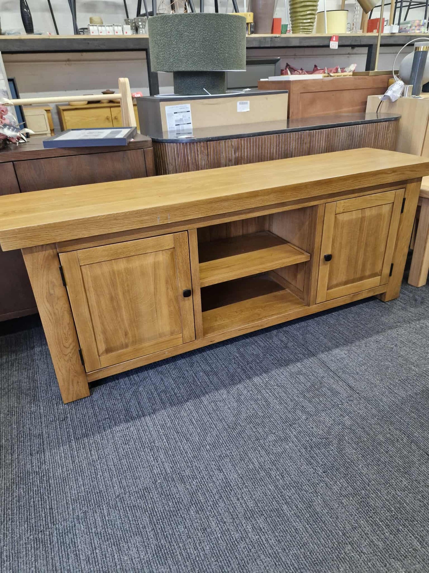 Large Rustic Solid Oak TV Stand / Hercules