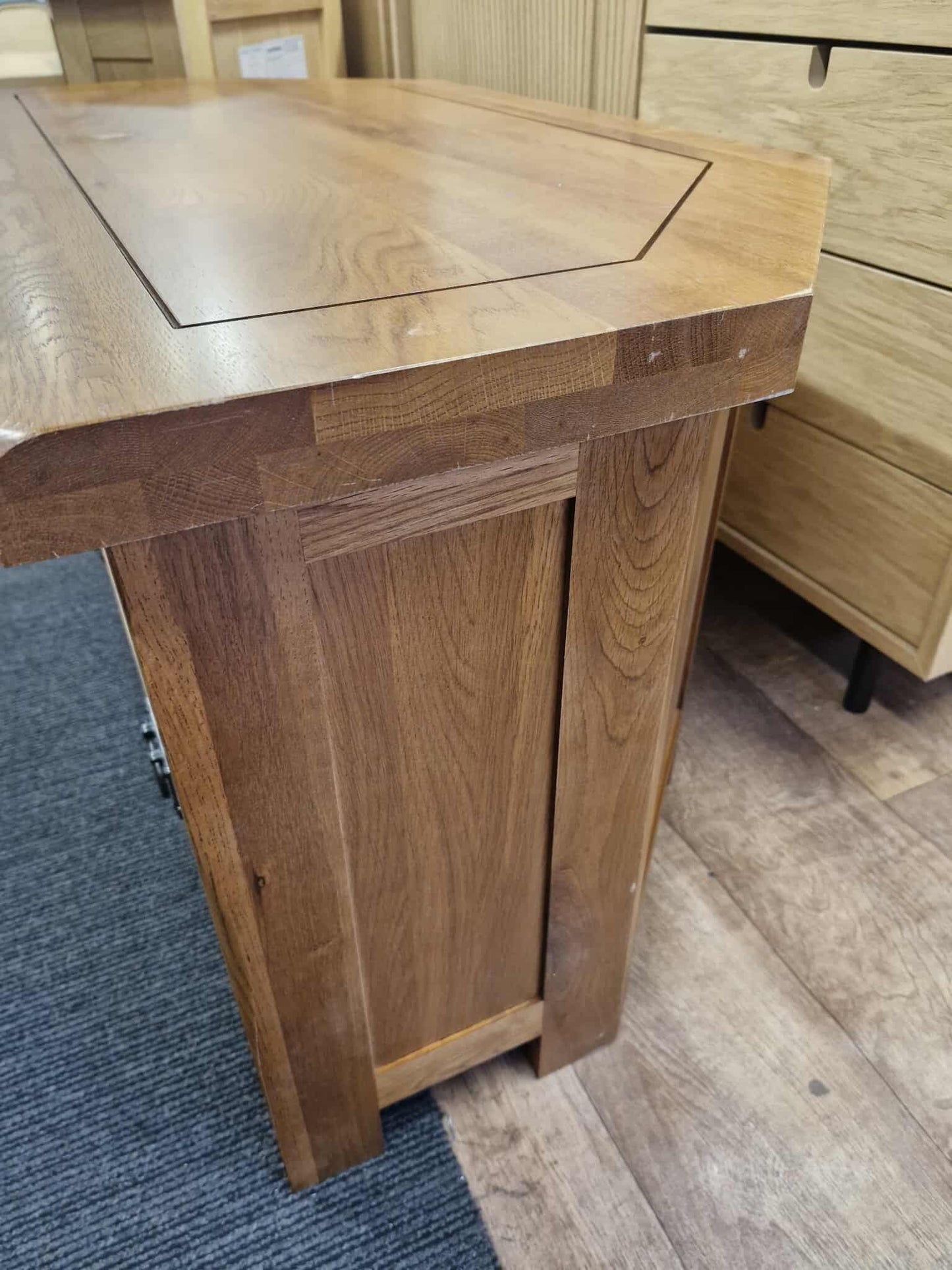 Rustic Solid Oak Corner TV Stand